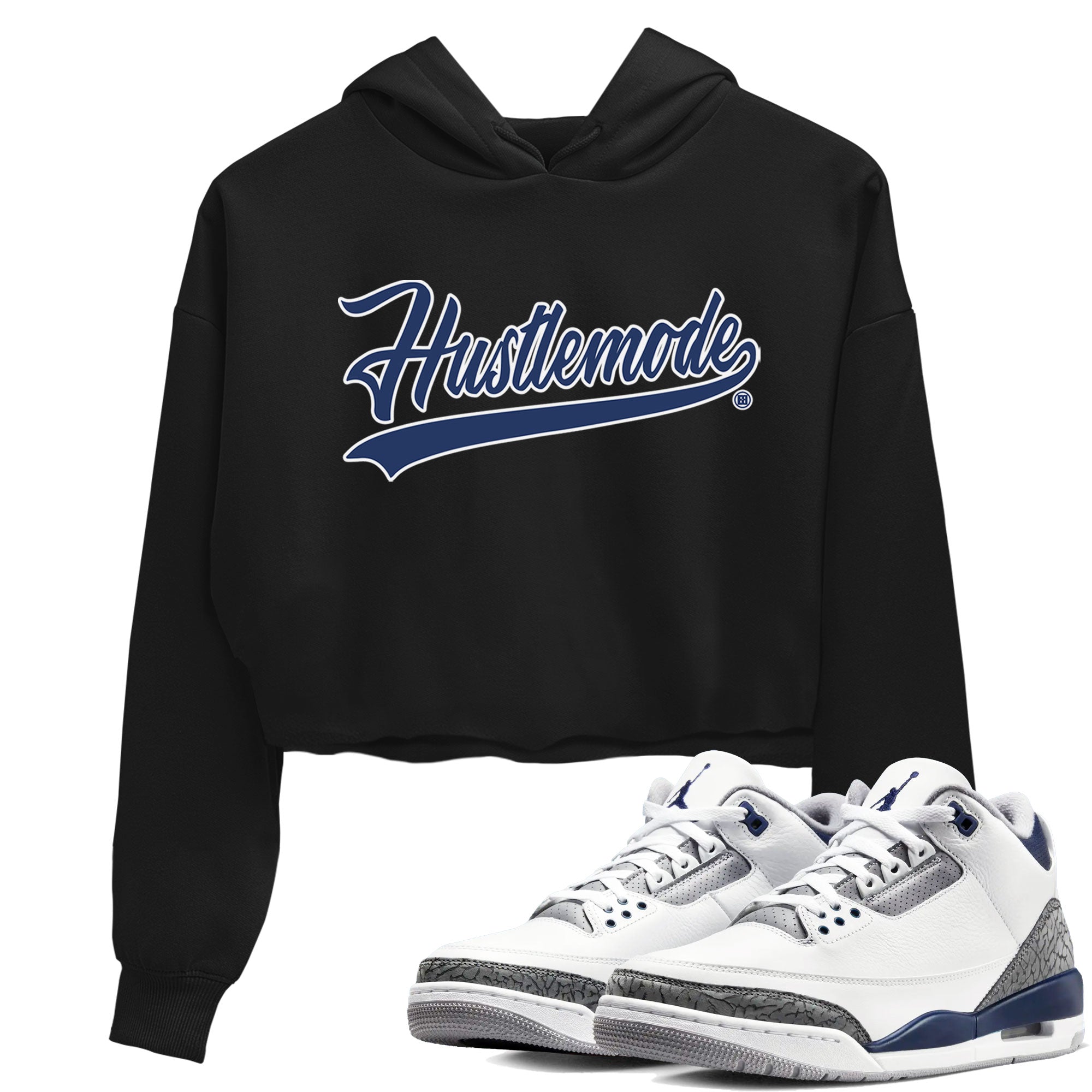 Hustle Mode snkmatch Women's Top - Air Jordan 3 Midnight Navy 2023