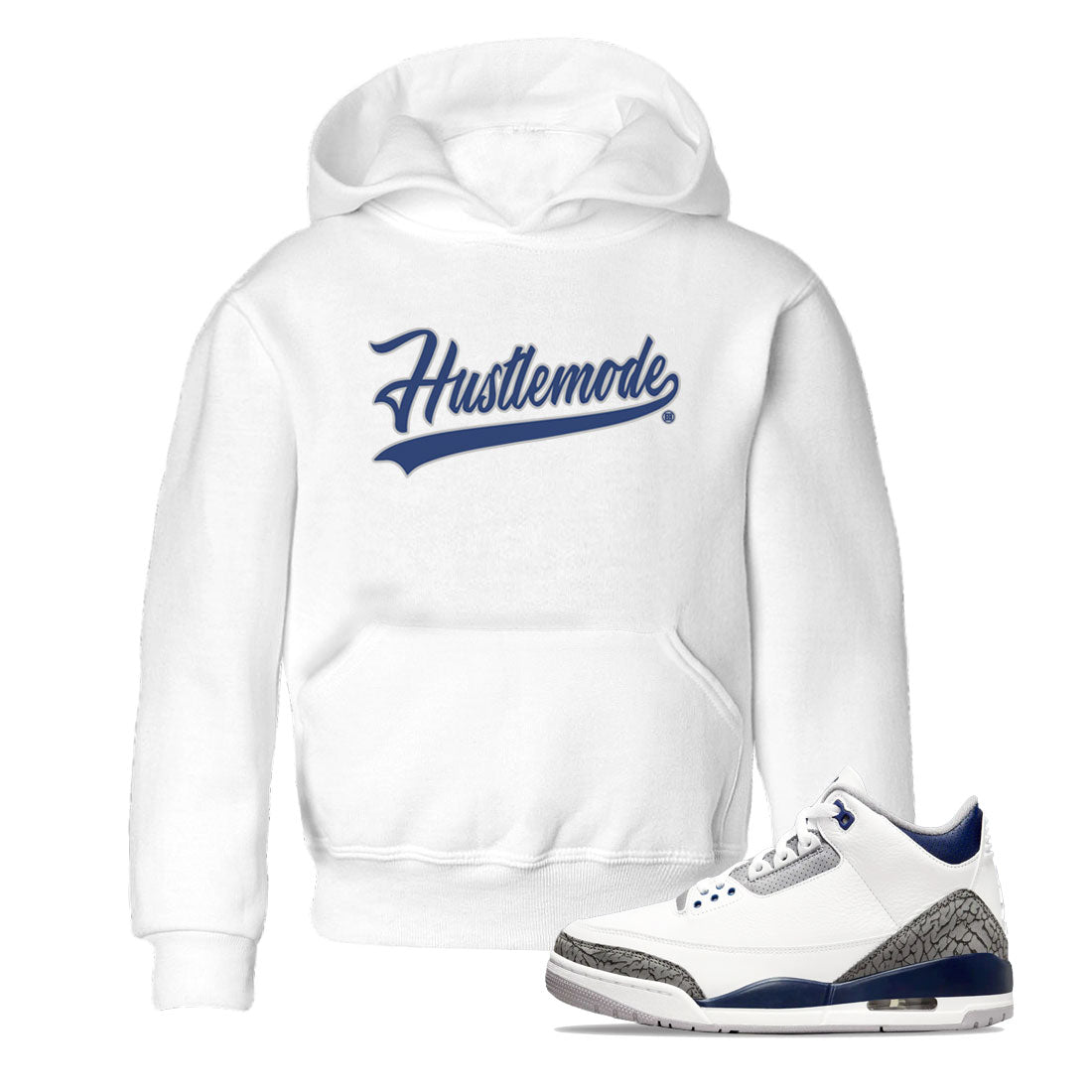Hustle Mode snkmatch Tees Kids - Air Jordan 3 Midnight Navy 2023
