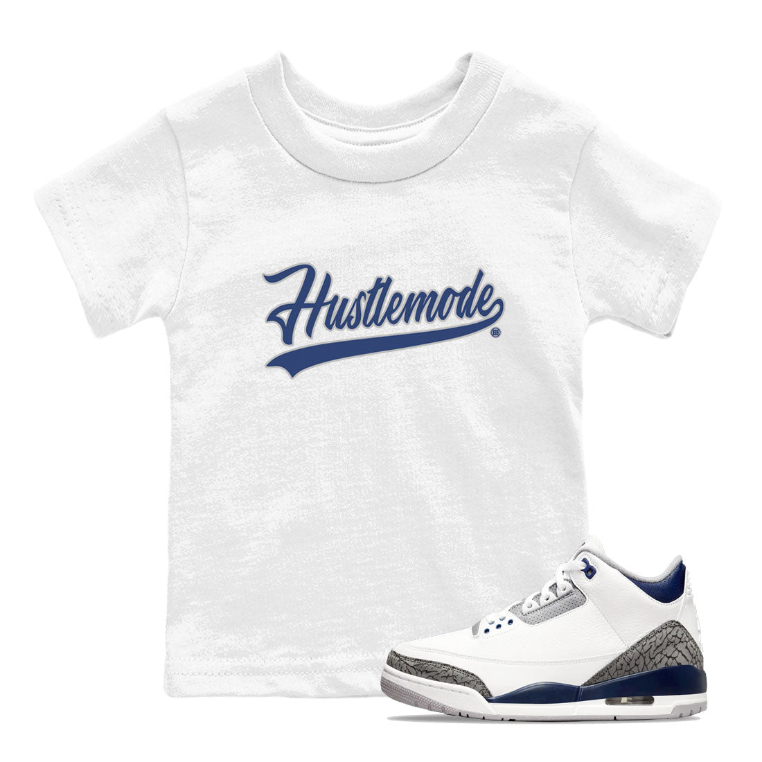Hustle Mode snkmatch Tees Kids - Air Jordan 3 Midnight Navy 2023