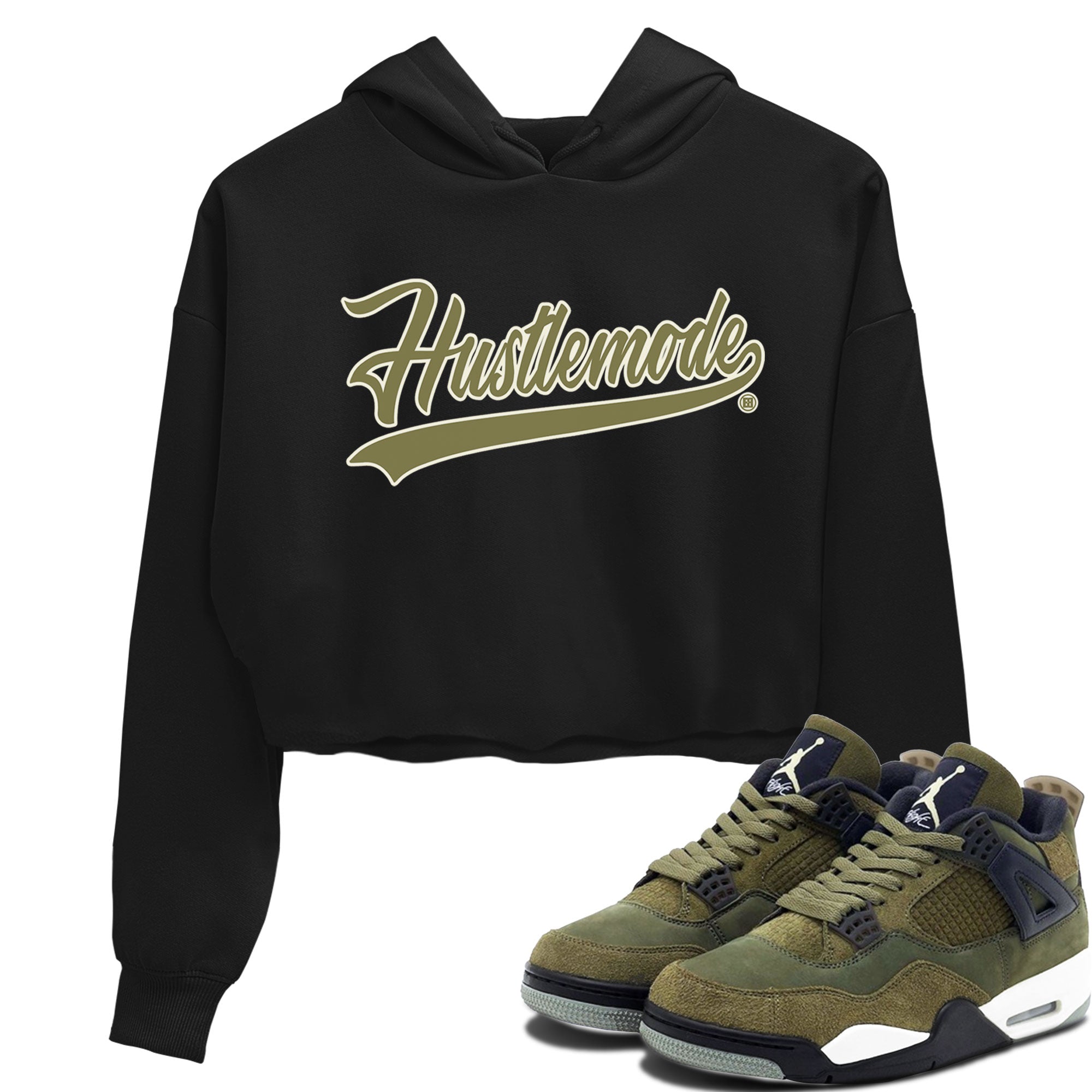 Hustle Mode snkmatch Women's Top - Air Jordan 4 Medium Olive