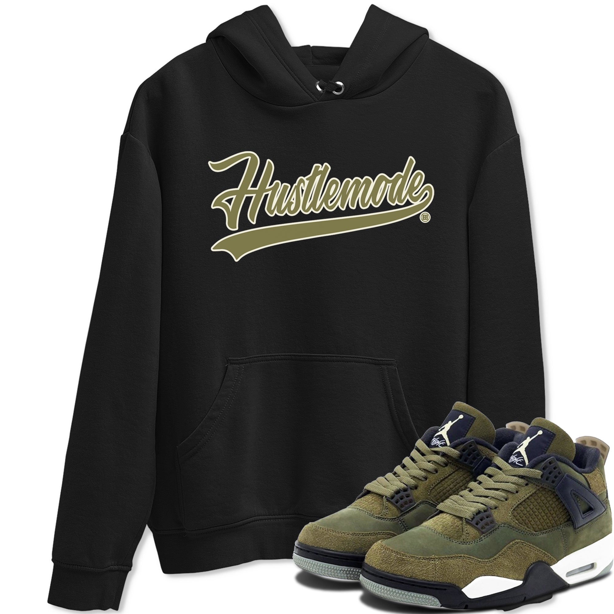 Hustle Mode snkmatch Tee - Air Jordan 4 Medium Olive