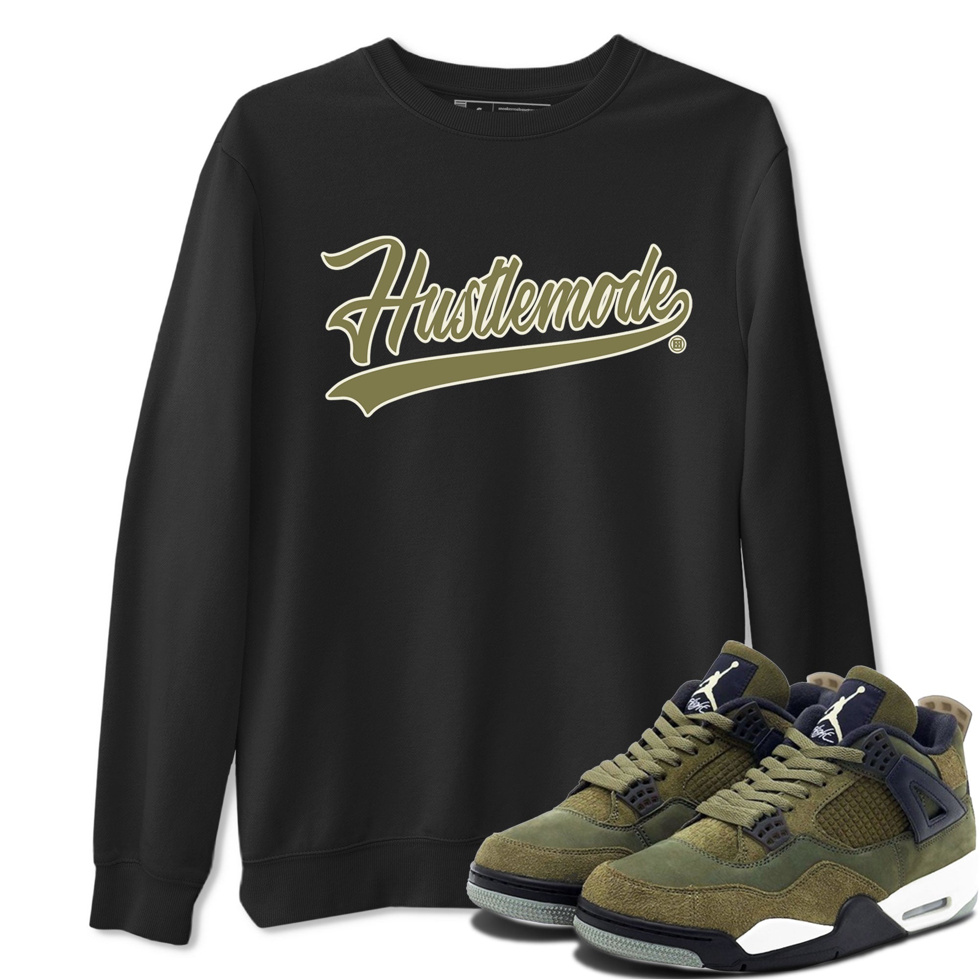 Hustle Mode snkmatch Tee - Air Jordan 4 Medium Olive