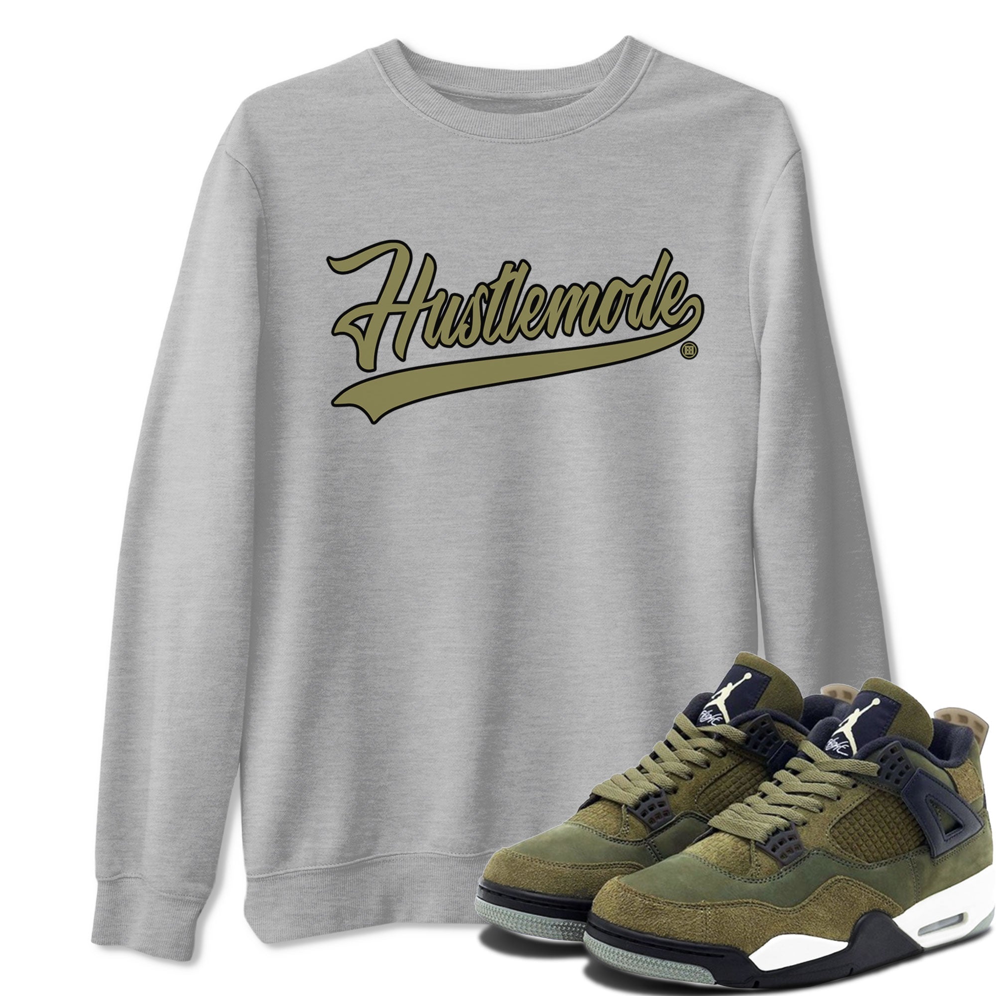 Hustle Mode snkmatch Tee - Air Jordan 4 Medium Olive