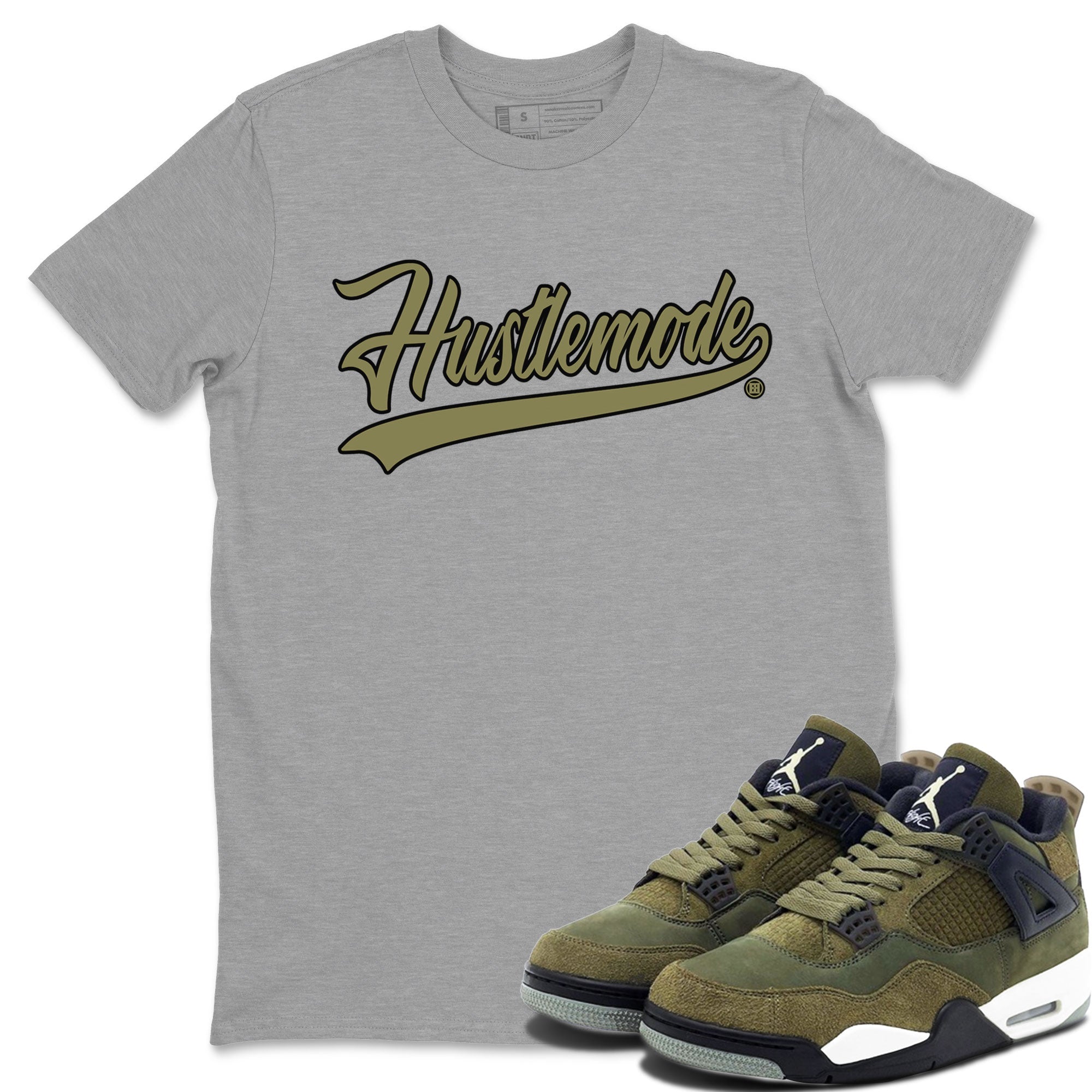 Hustle Mode snkmatch Tee - Air Jordan 4 Medium Olive