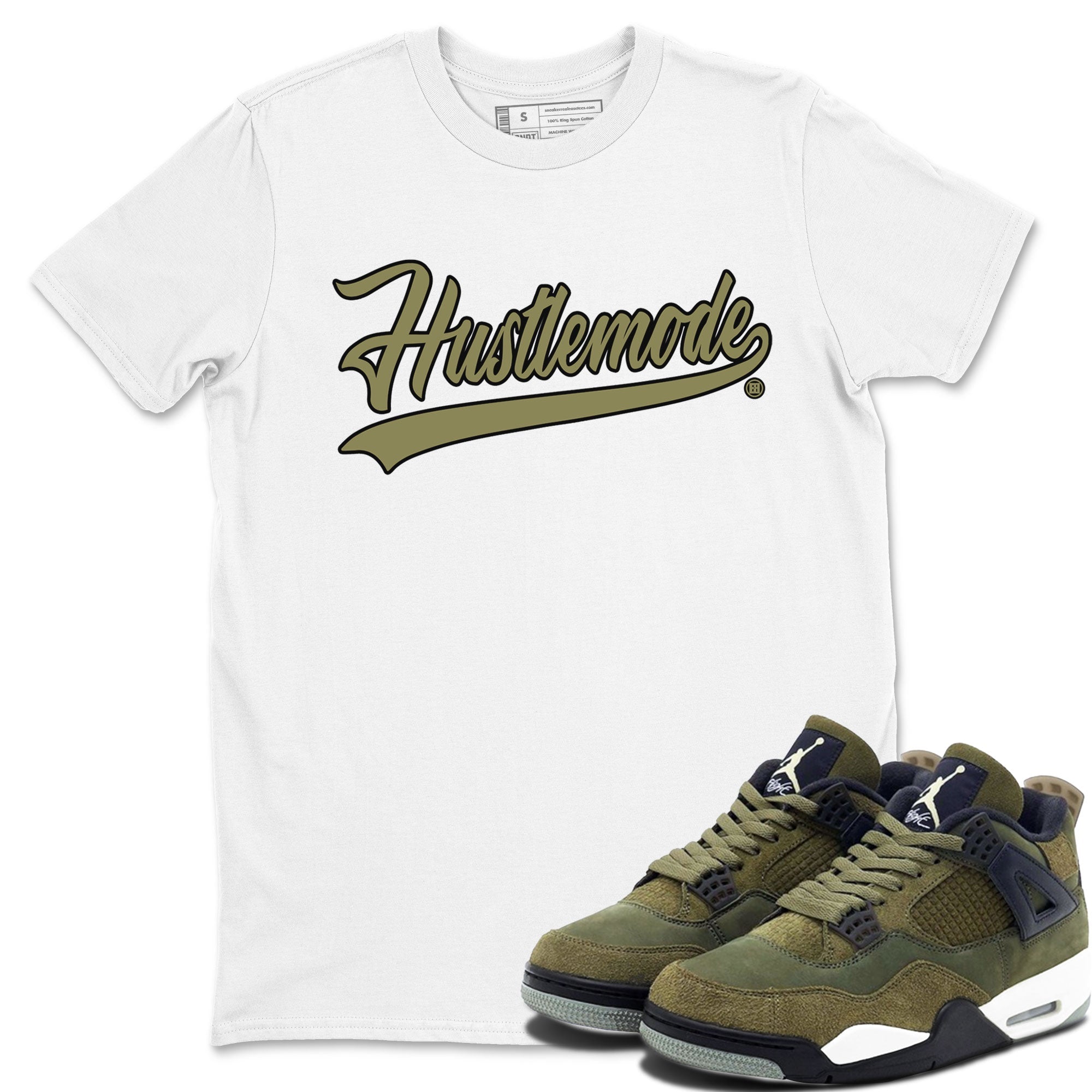 Hustle Mode snkmatch Tee - Air Jordan 4 Medium Olive