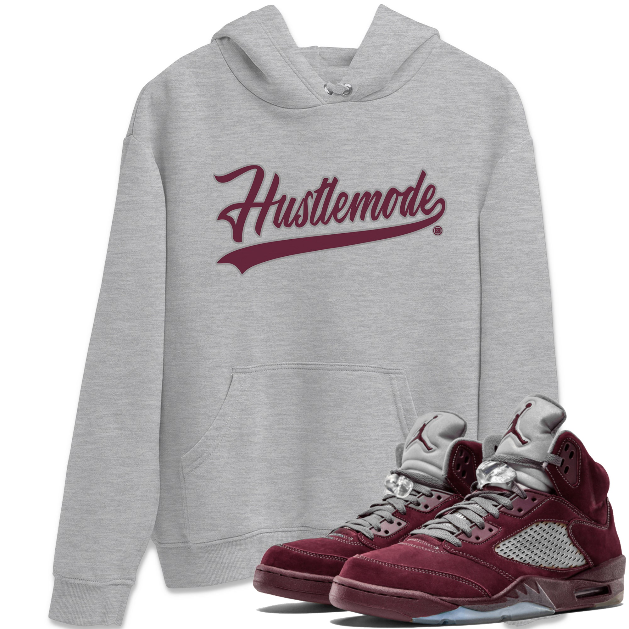 Hustle Mode Unisex Tops - Air Jordan 5 Burgundy