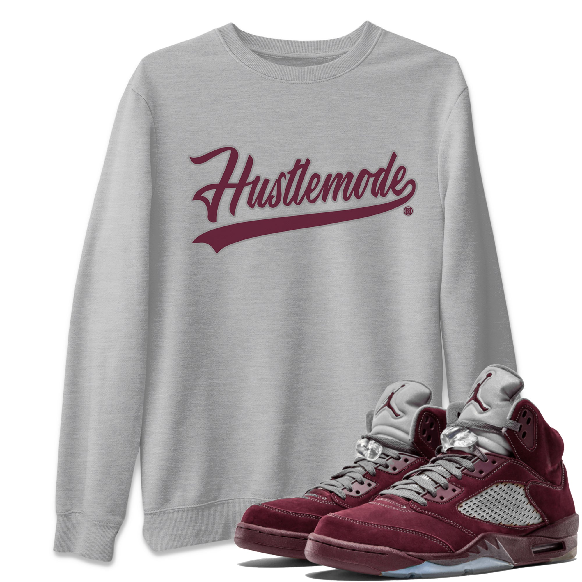 Hustle Mode Unisex Tops - Air Jordan 5 Burgundy