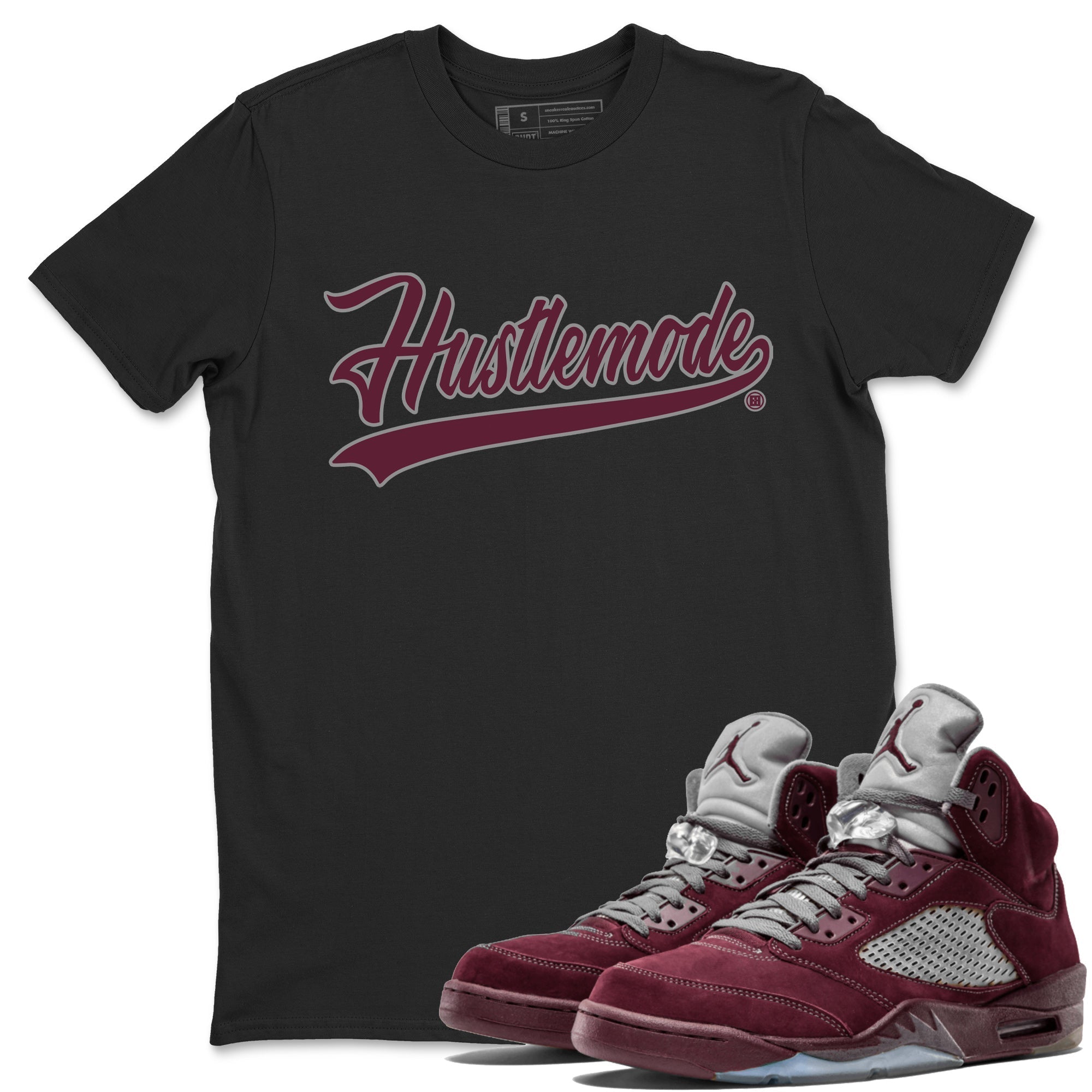 Hustle Mode Unisex Tops - Air Jordan 5 Burgundy