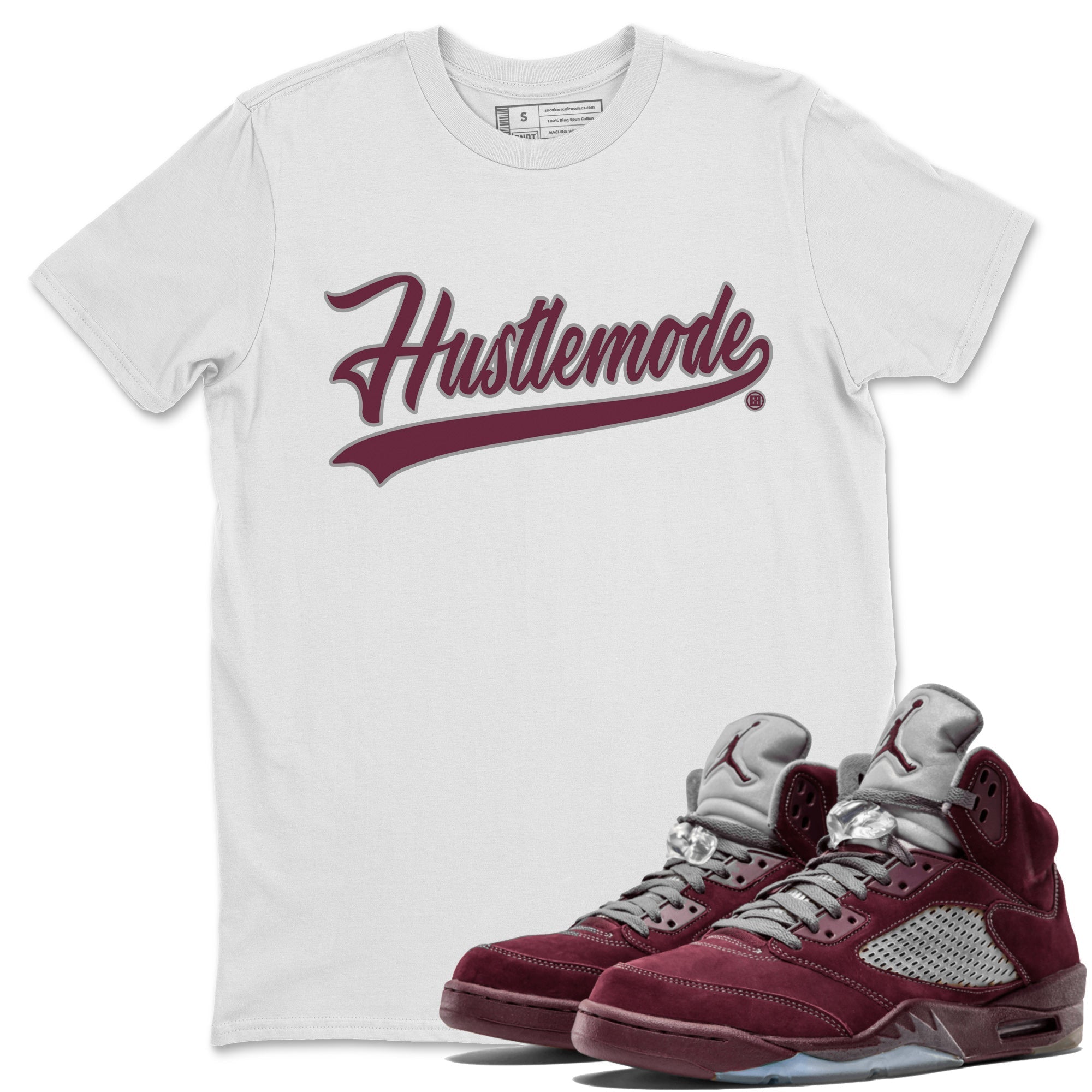 Hustle Mode Unisex Tops - Air Jordan 5 Burgundy