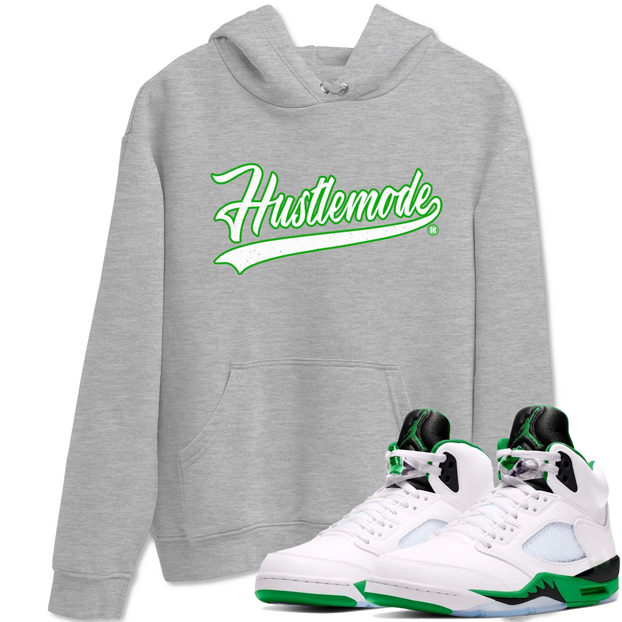 Hustle Mode snkmatch Tees - Air Jordan 5 Lucky Green