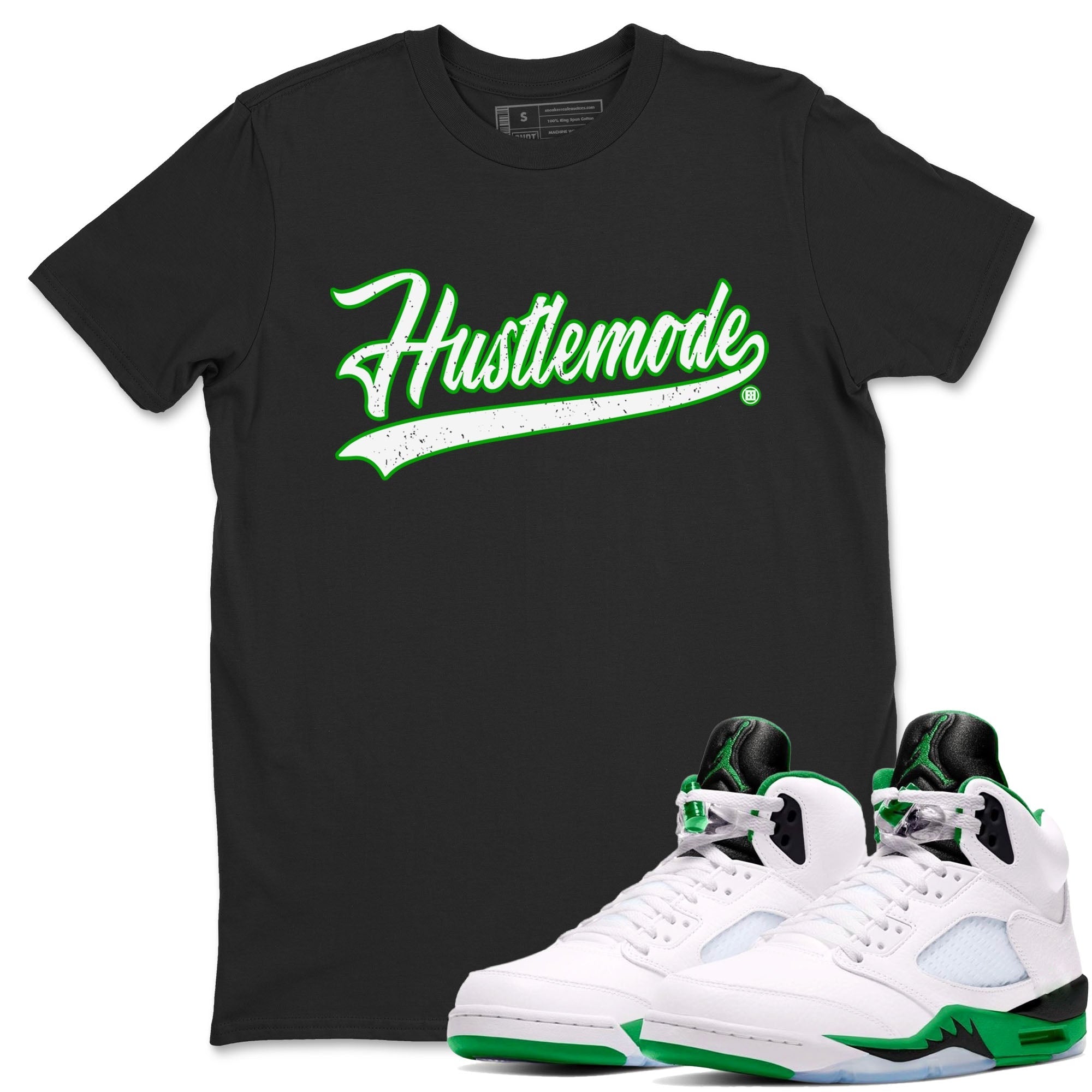 Hustle Mode snkmatch Tees - Air Jordan 5 Lucky Green