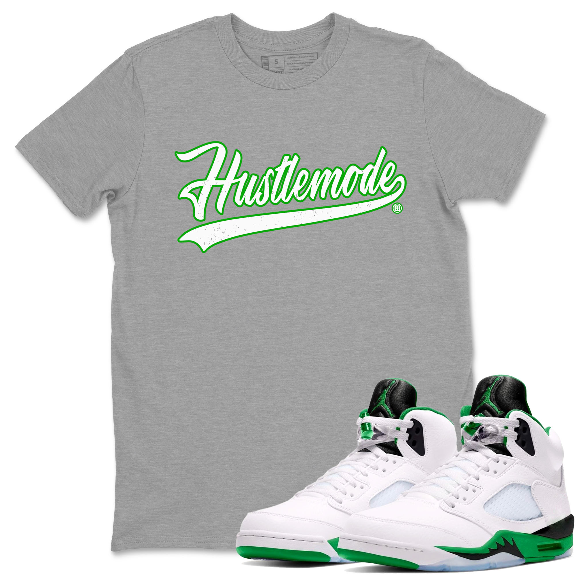 Hustle Mode snkmatch Tees - Air Jordan 5 Lucky Green