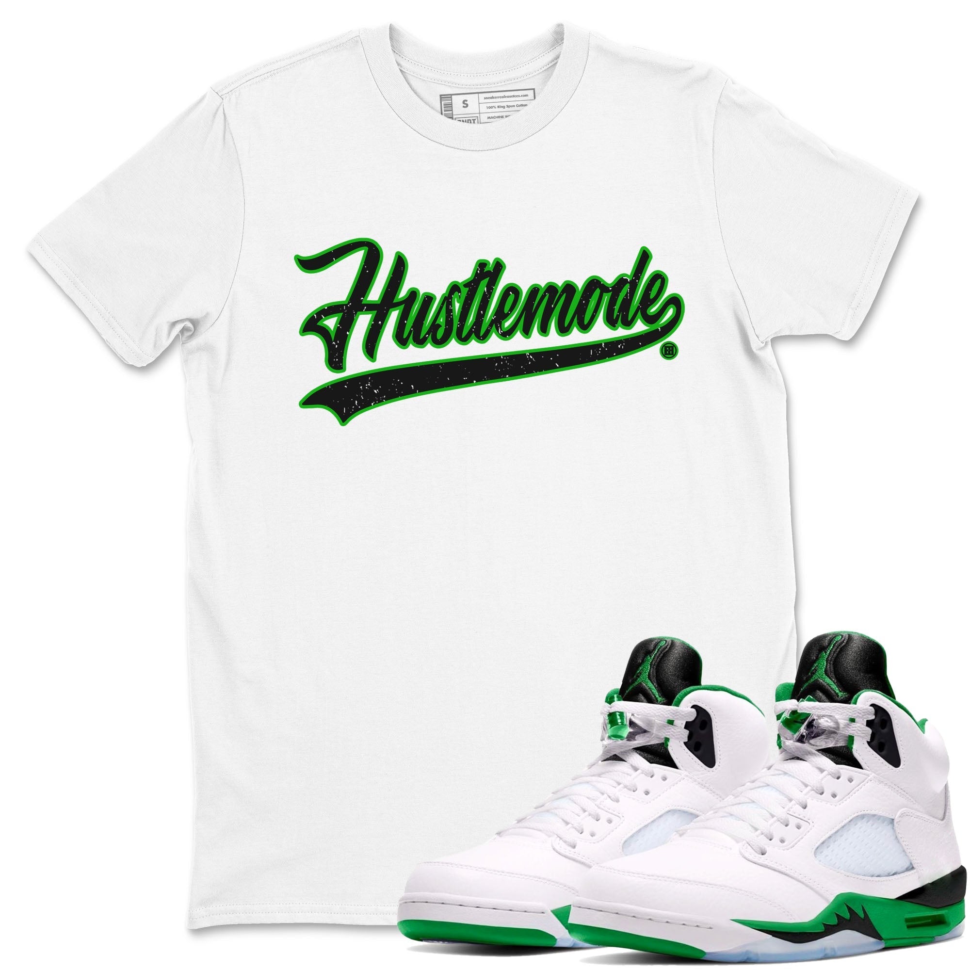 Hustle Mode snkmatch Tees - Air Jordan 5 Lucky Green