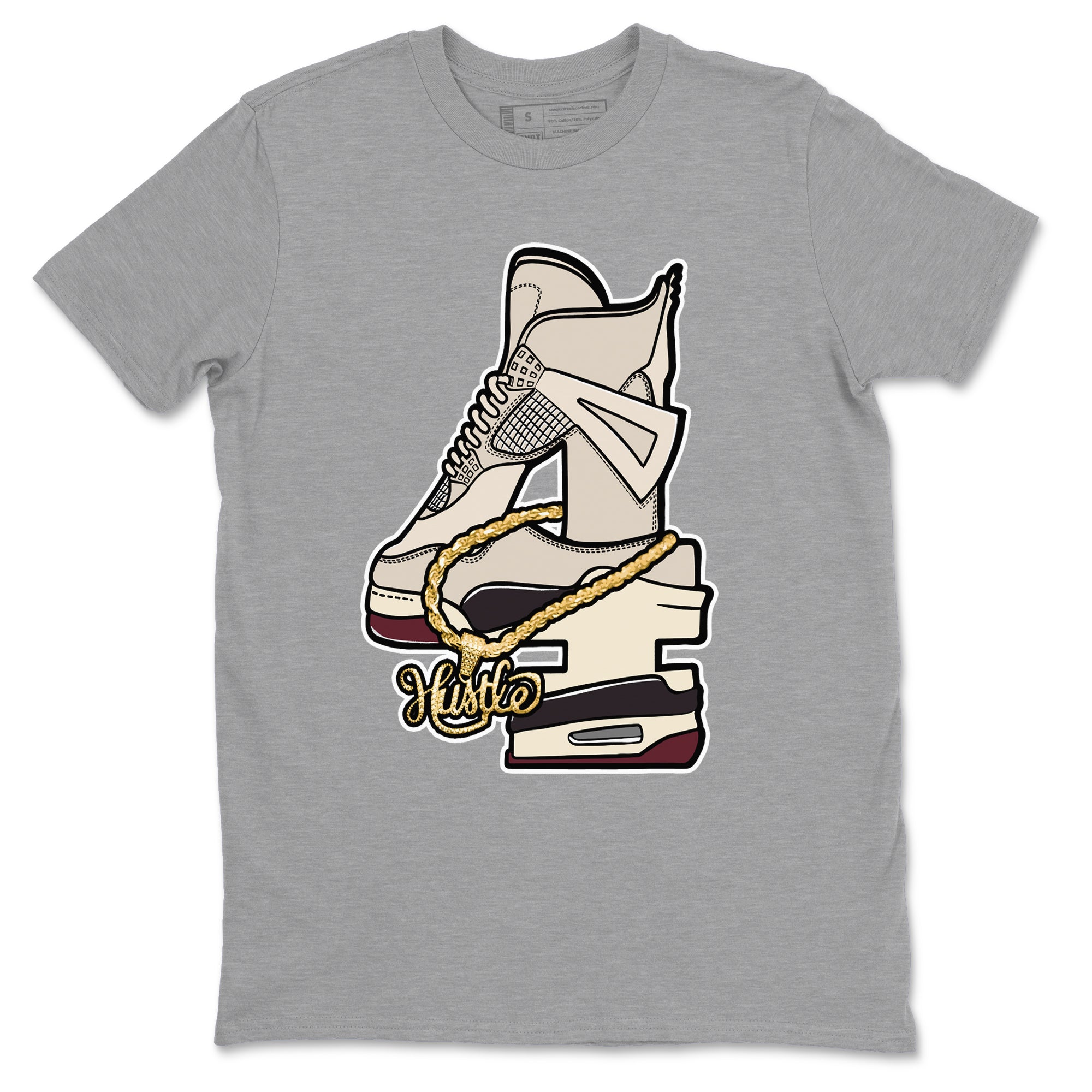 Hustle Number 4 snkmatch Tees - Air Jordan 4 A Ma Maniere x Fossil Stone