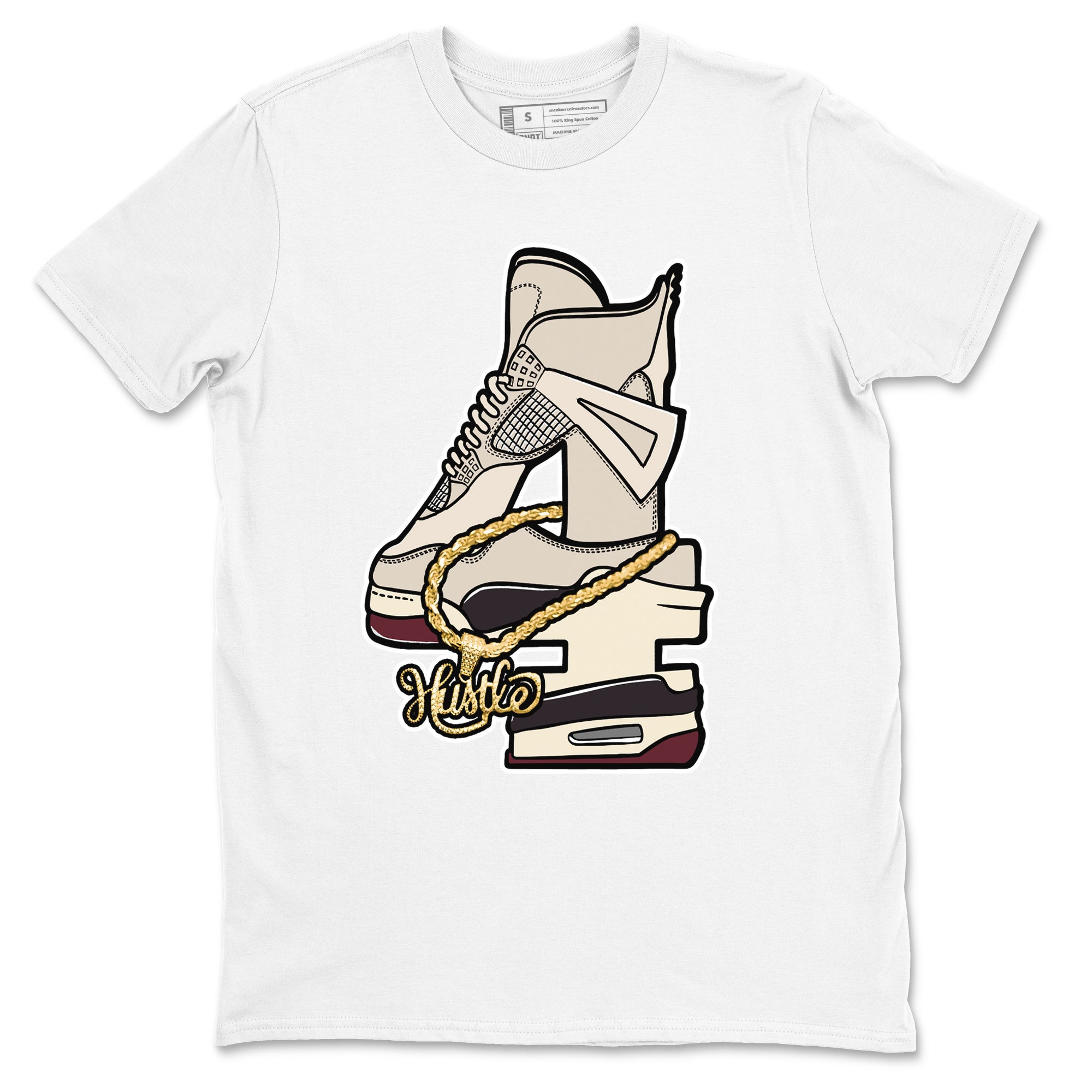 Hustle Number 4 snkmatch Tees - Air Jordan 4 A Ma Maniere x Fossil Stone