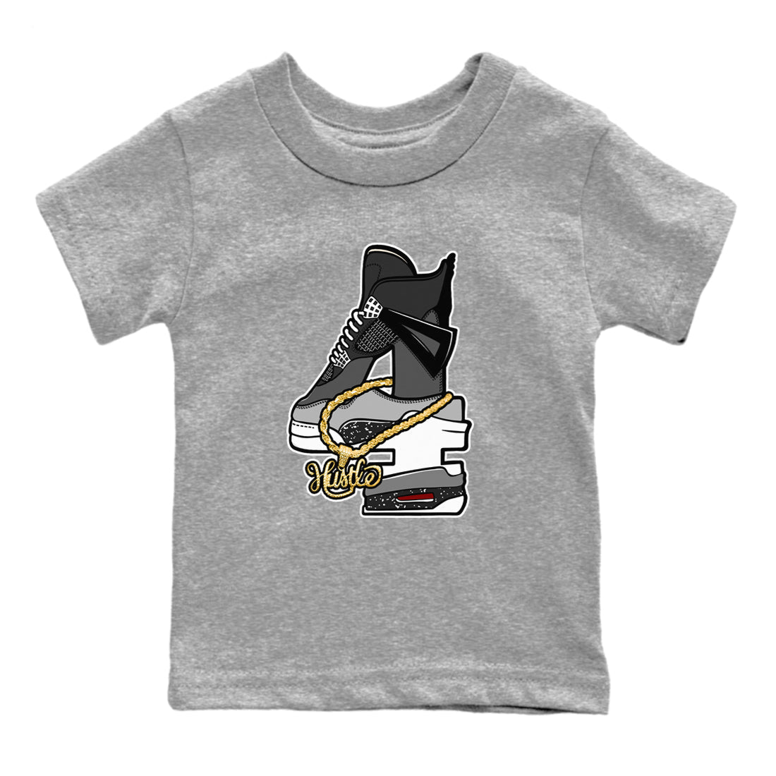 Hustle Number 4 snkmatch Tees Kids - Air Jordan 4 Fear