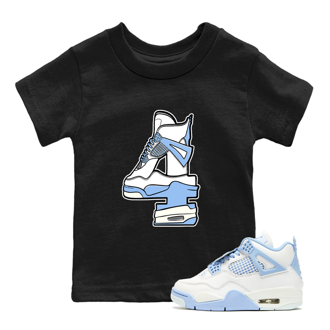 Hustle Number 4 snkmatch Tees Kids - Air Jordan 4 Forget Me Not