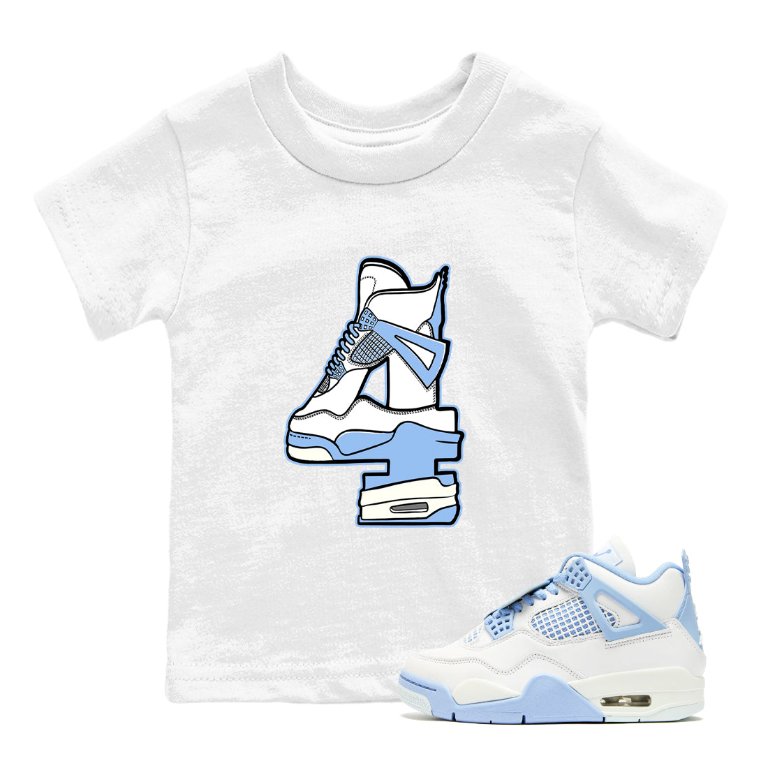 Hustle Number 4 snkmatch Tees Kids - Air Jordan 4 Forget Me Not