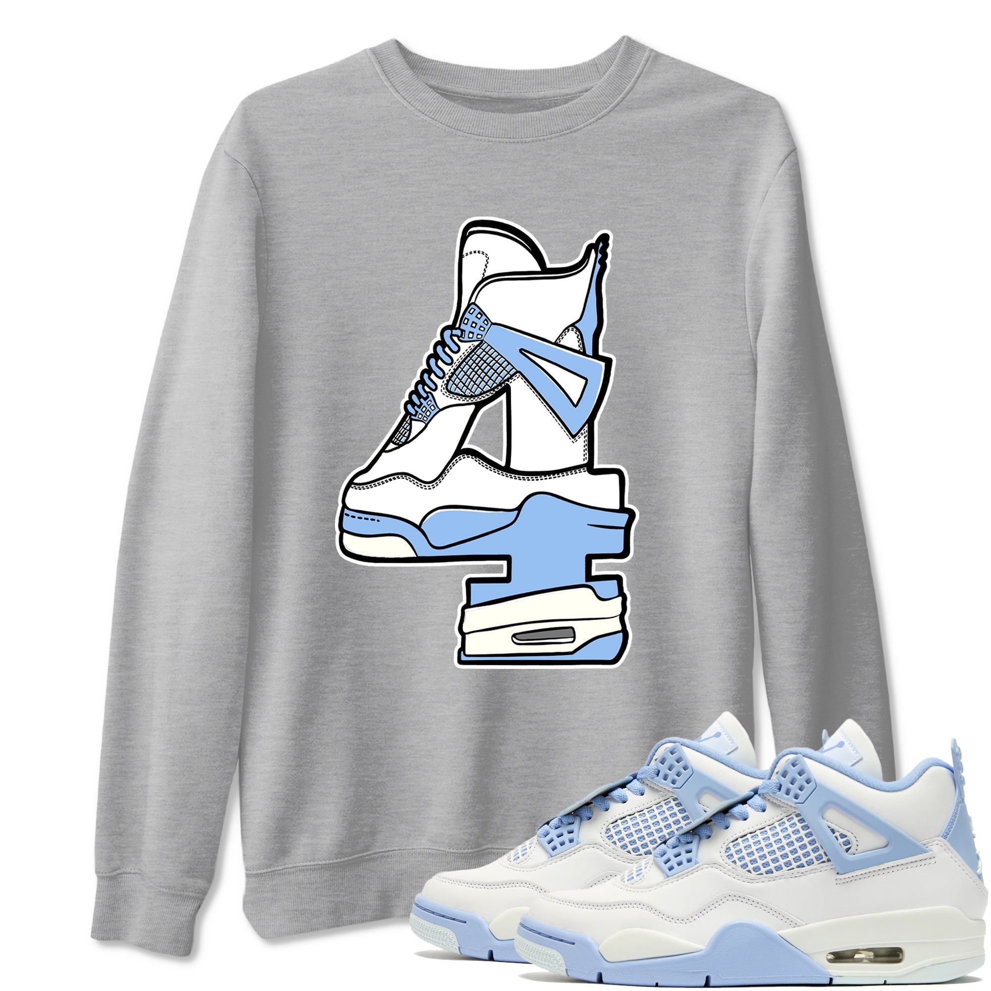 Hustle Number 4 snkmatch Tees - Air Jordan 4 Forget Me Not