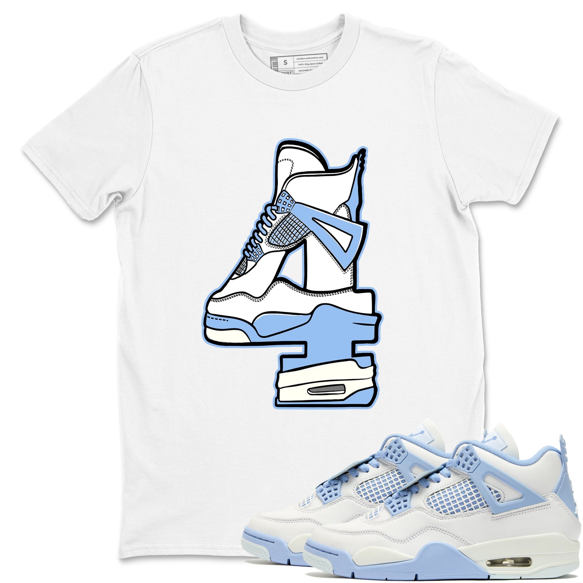 Hustle Number 4 snkmatch Tees - Air Jordan 4 Forget Me Not