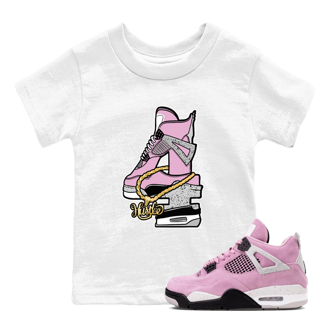Hustle Number 4 snkmatch Tees Kids - Air Jordan 4 Orchid