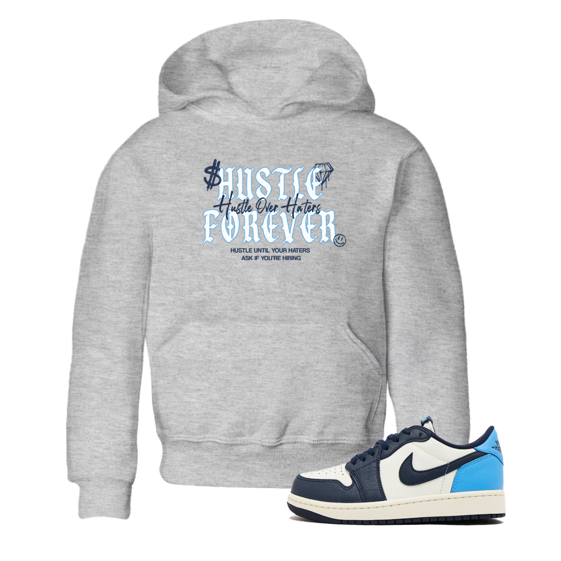 Hustle Over Haters snkmatch Tees Kids - Air Jordan 1 Obsidian