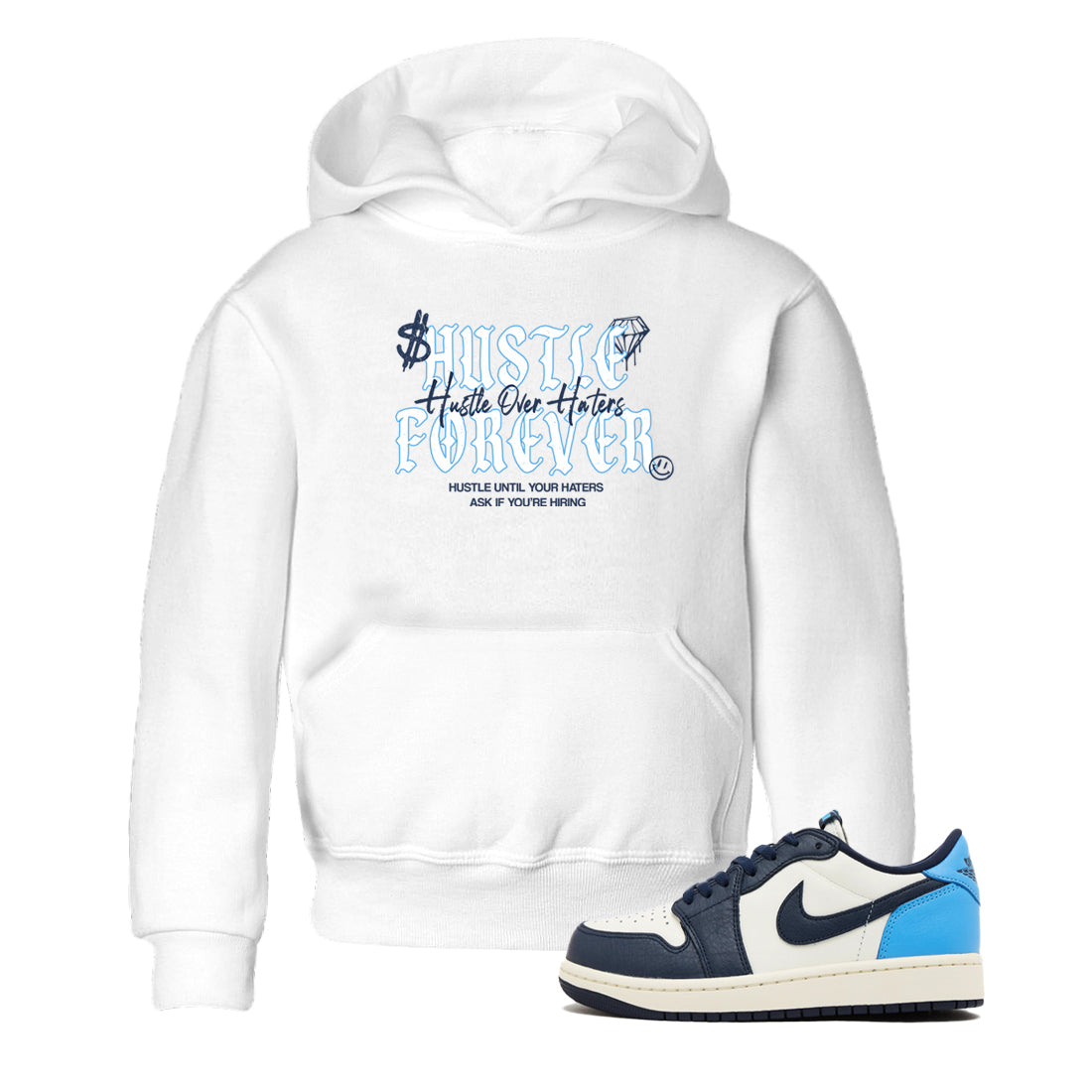 Hustle Over Haters snkmatch Tees Kids - Air Jordan 1 Obsidian