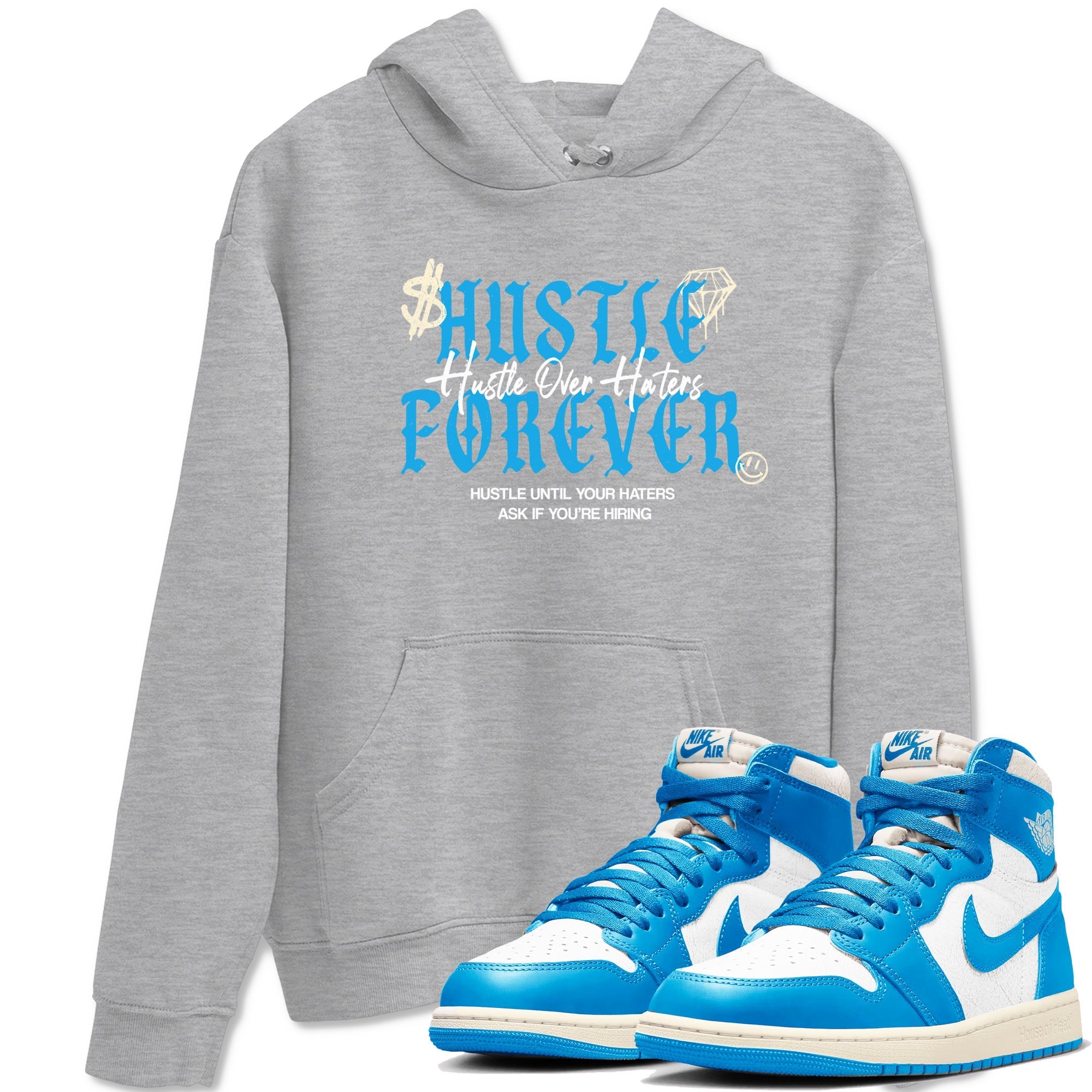 Hustle Over Haters snkmatch Tees - Air Jordan 1 UNC Reimagined