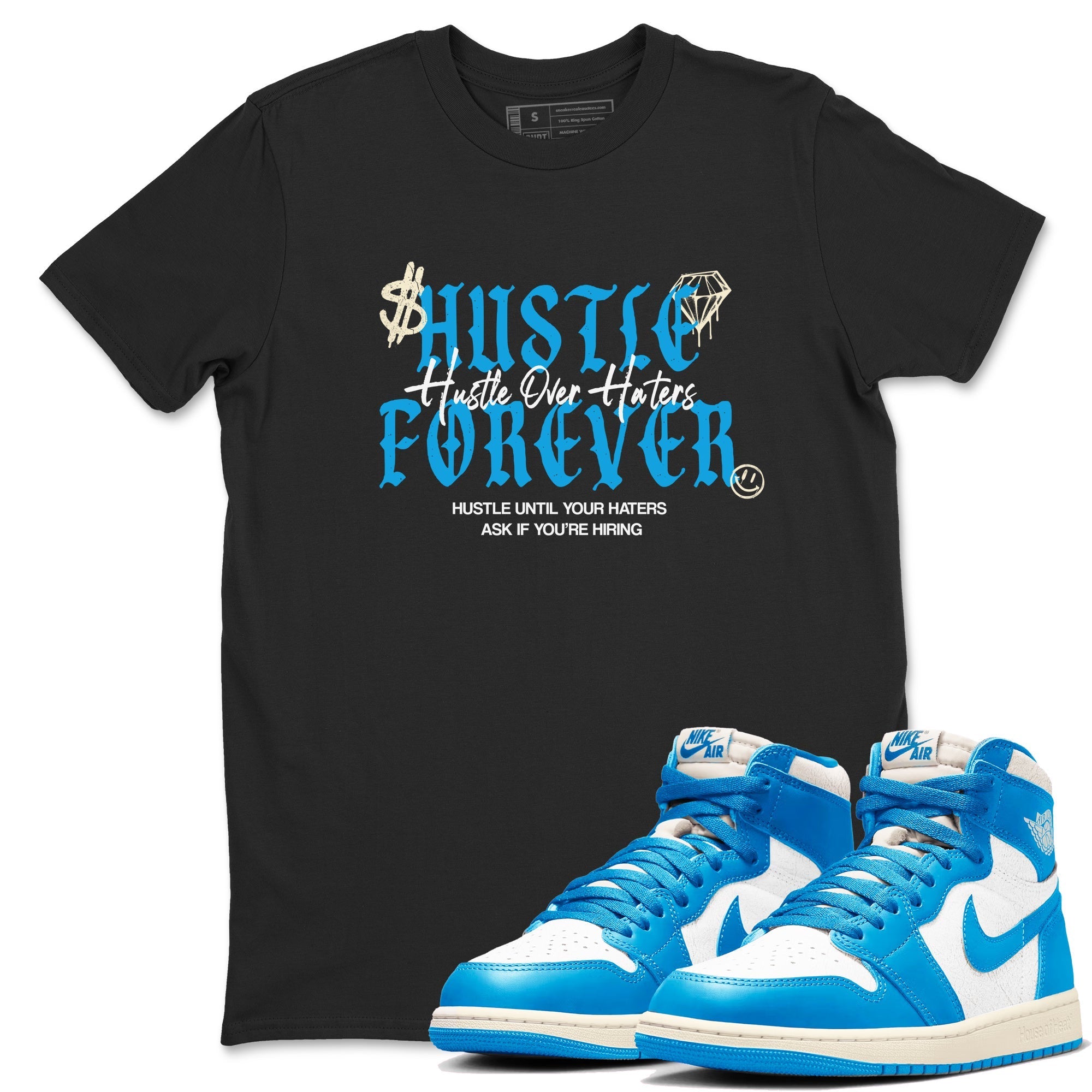 Hustle Over Haters snkmatch Tees - Air Jordan 1 UNC Reimagined
