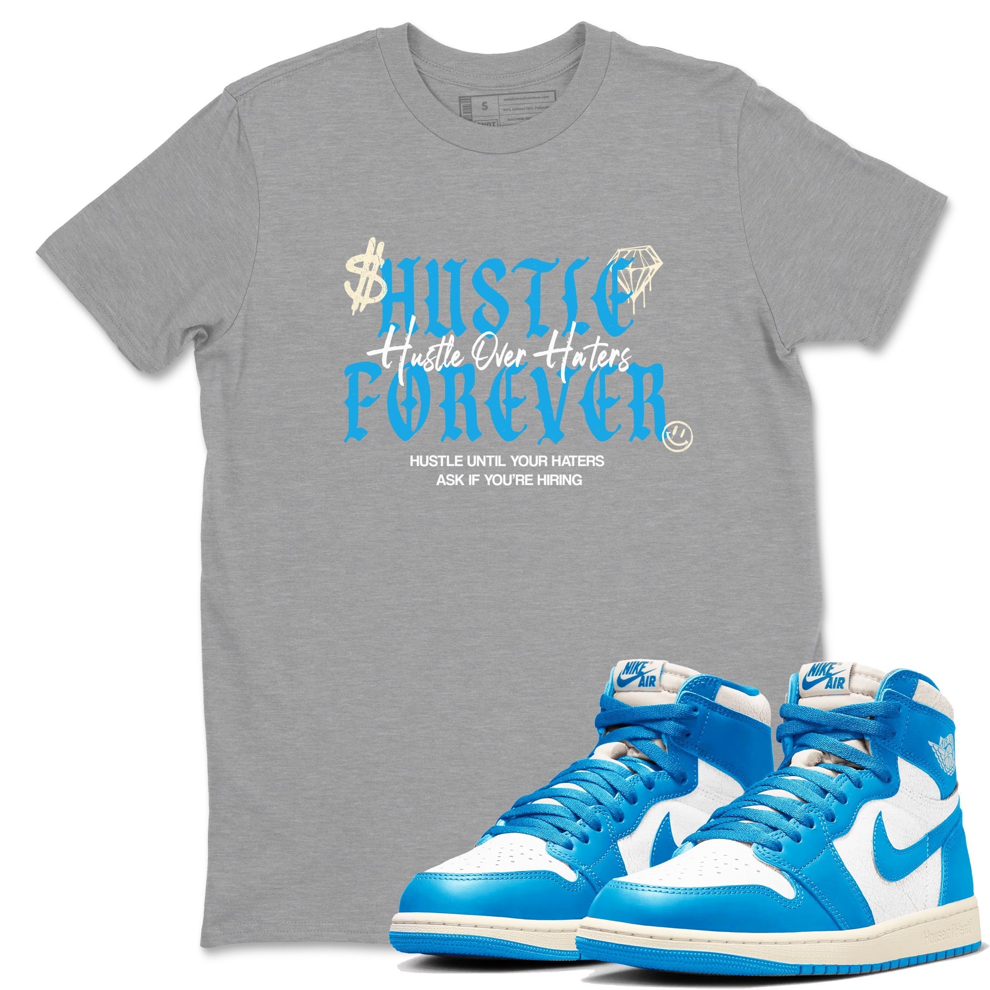 Hustle Over Haters snkmatch Tees - Air Jordan 1 UNC Reimagined