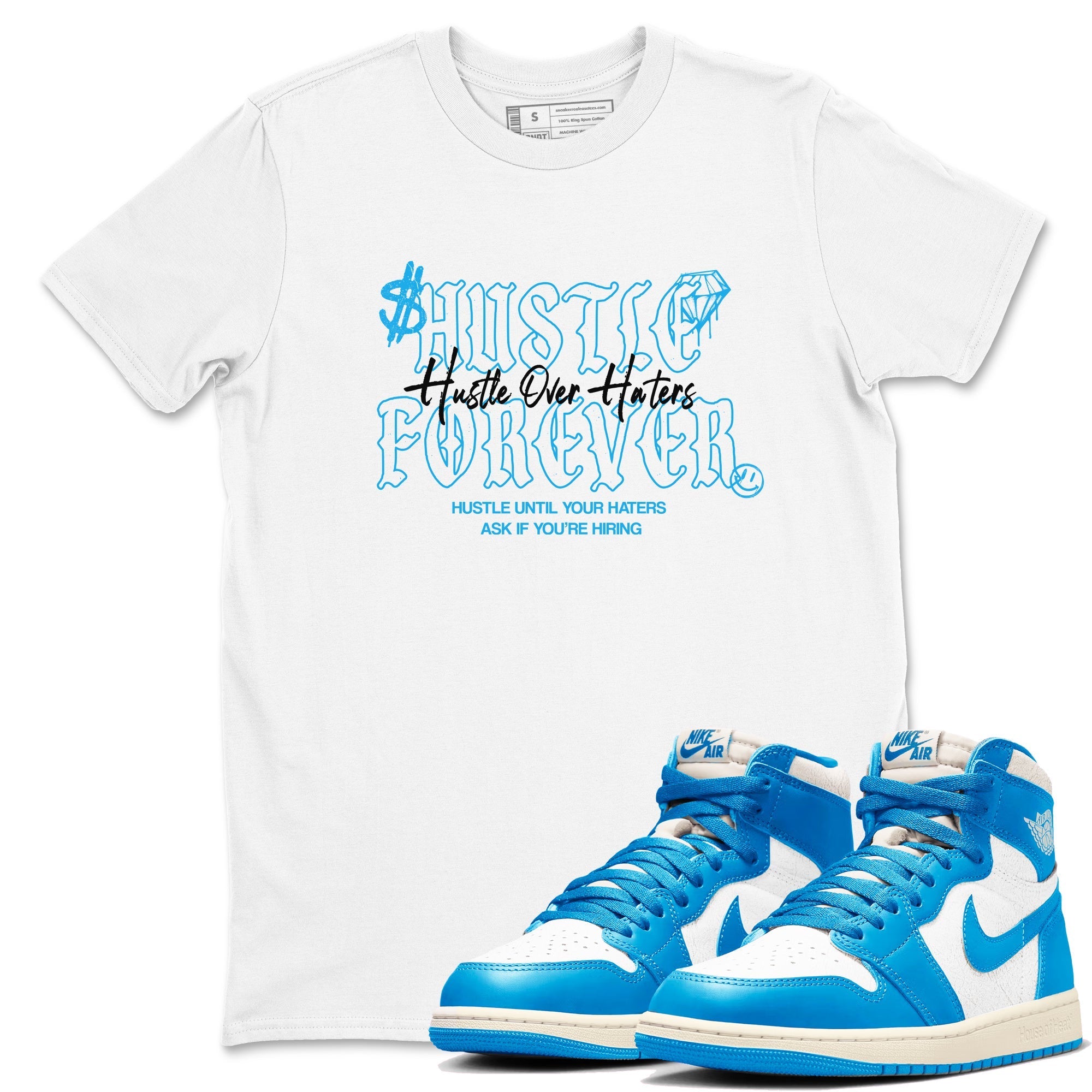 Hustle Over Haters snkmatch Tees - Air Jordan 1 UNC Reimagined