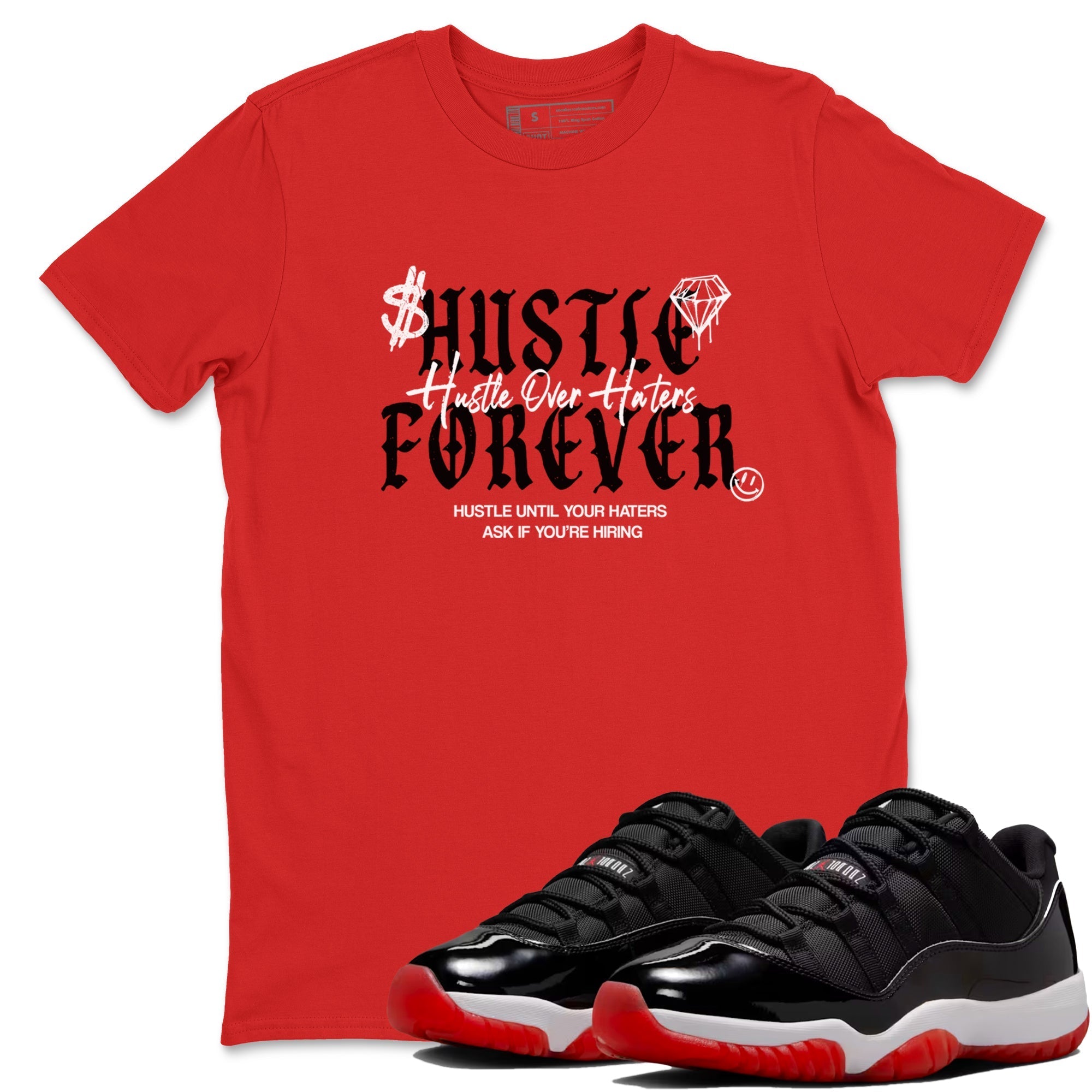 Hustle Over Haters snkmatch Tees - Air Jordan 11 Bred
