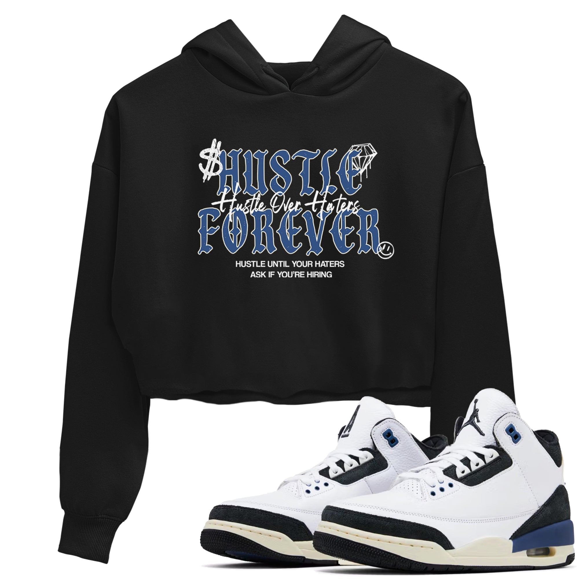 Hustle Over Haters snkmatch Women's Top - Air Jordan 3 A Ma Maniere x Diffused Blue