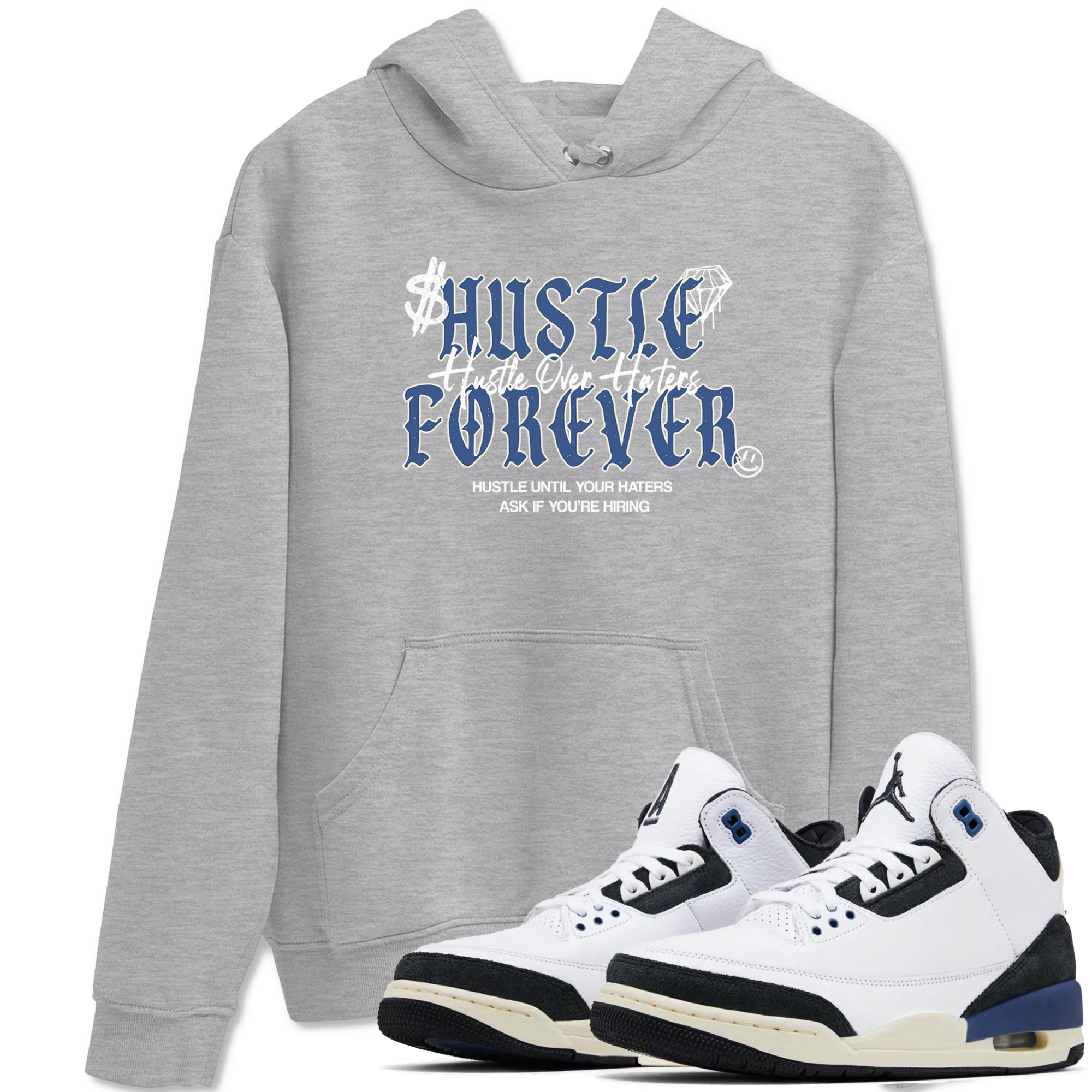 Hustle Over Haters snkmatch Tees - Air Jordan 3 A Ma Maniere x Diffused Blue
