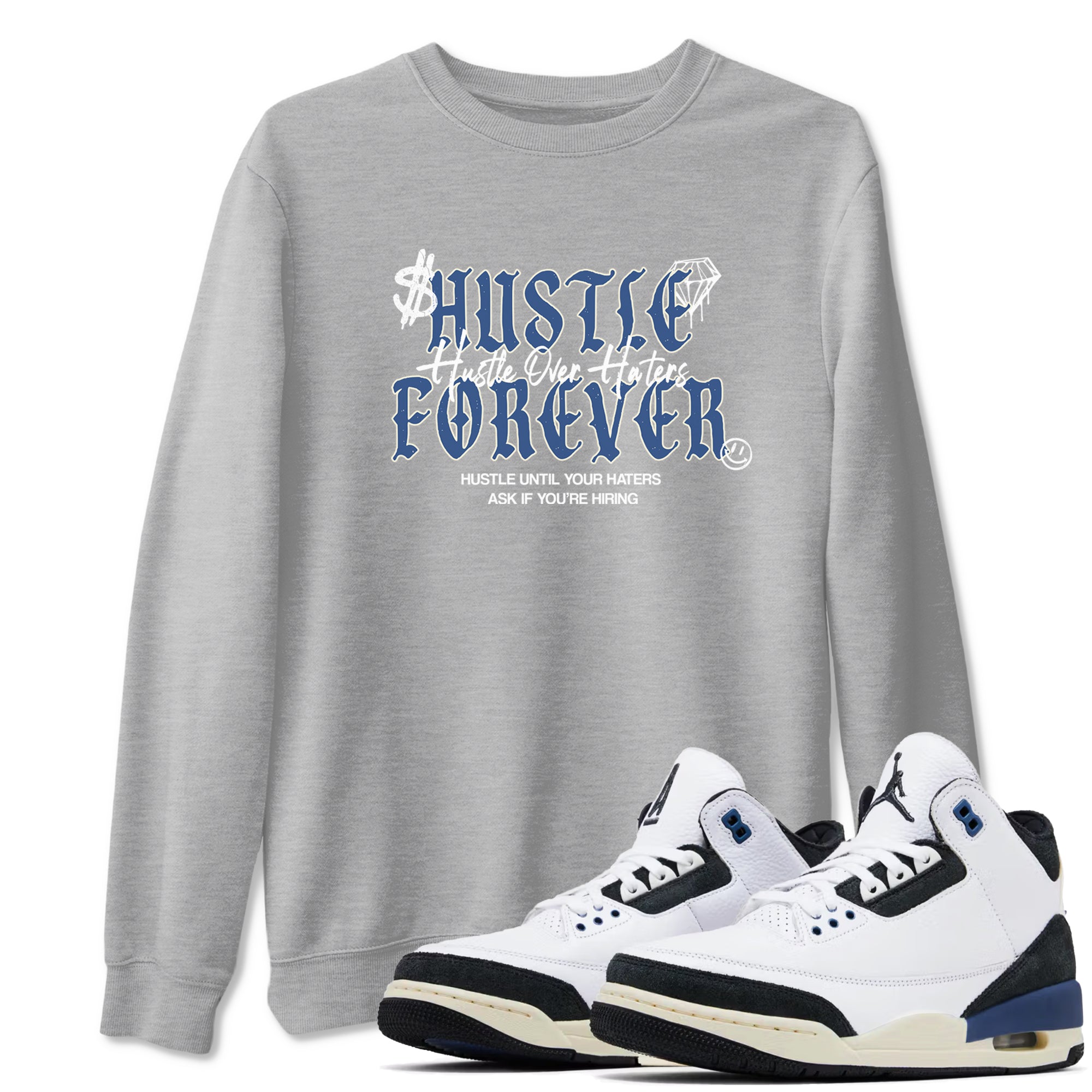 Hustle Over Haters snkmatch Tees - Air Jordan 3 A Ma Maniere x Diffused Blue