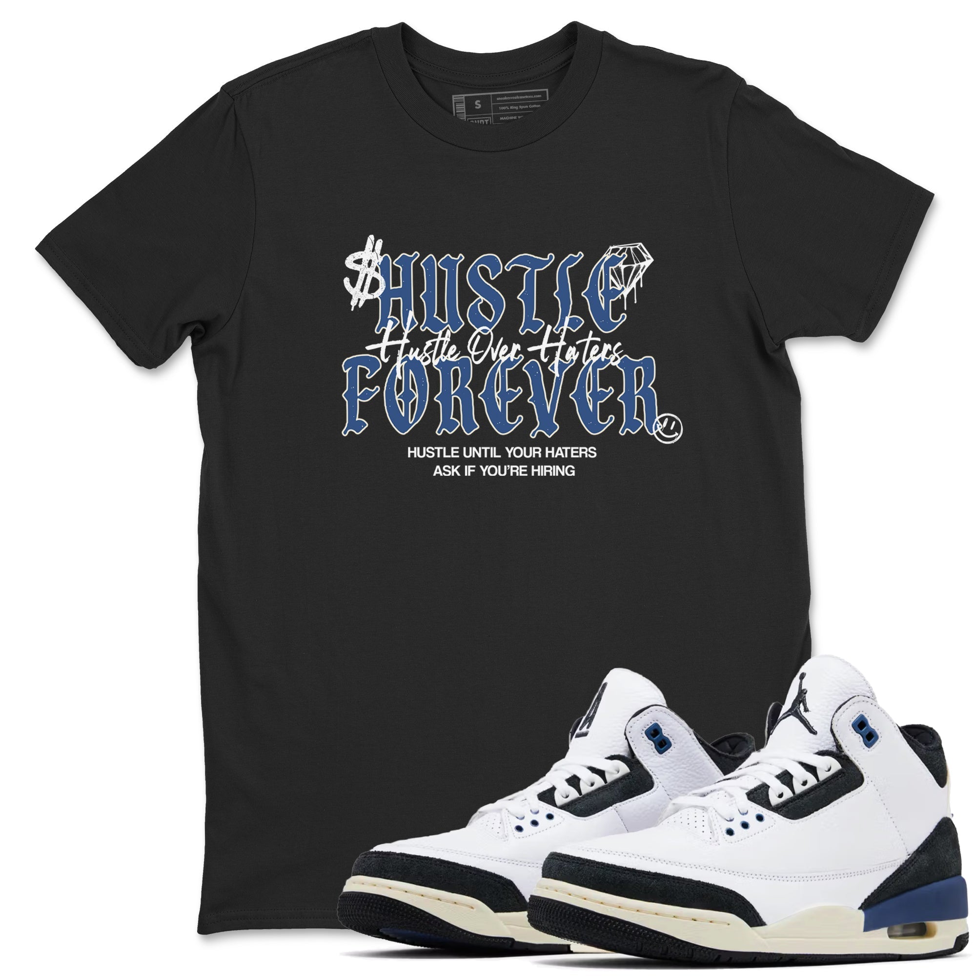 Hustle Over Haters snkmatch Tees - Air Jordan 3 A Ma Maniere x Diffused Blue