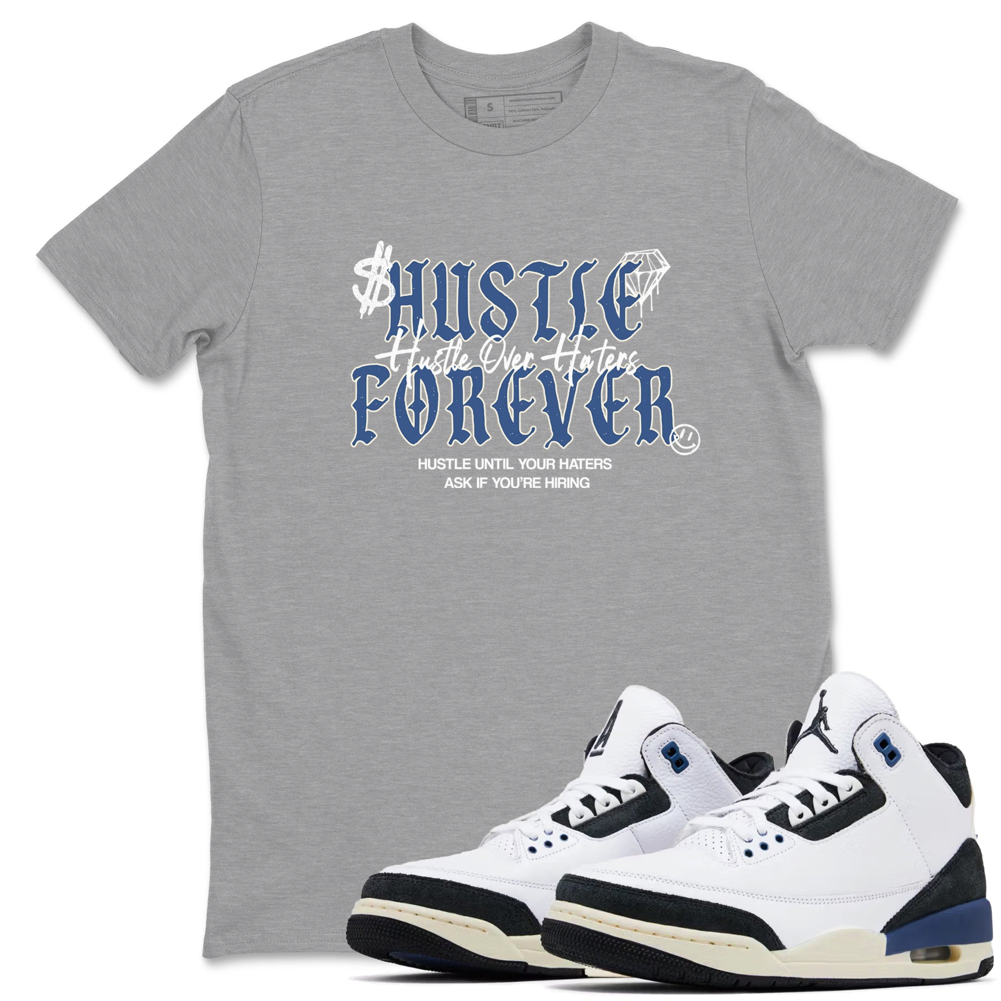Hustle Over Haters snkmatch Tees - Air Jordan 3 A Ma Maniere x Diffused Blue