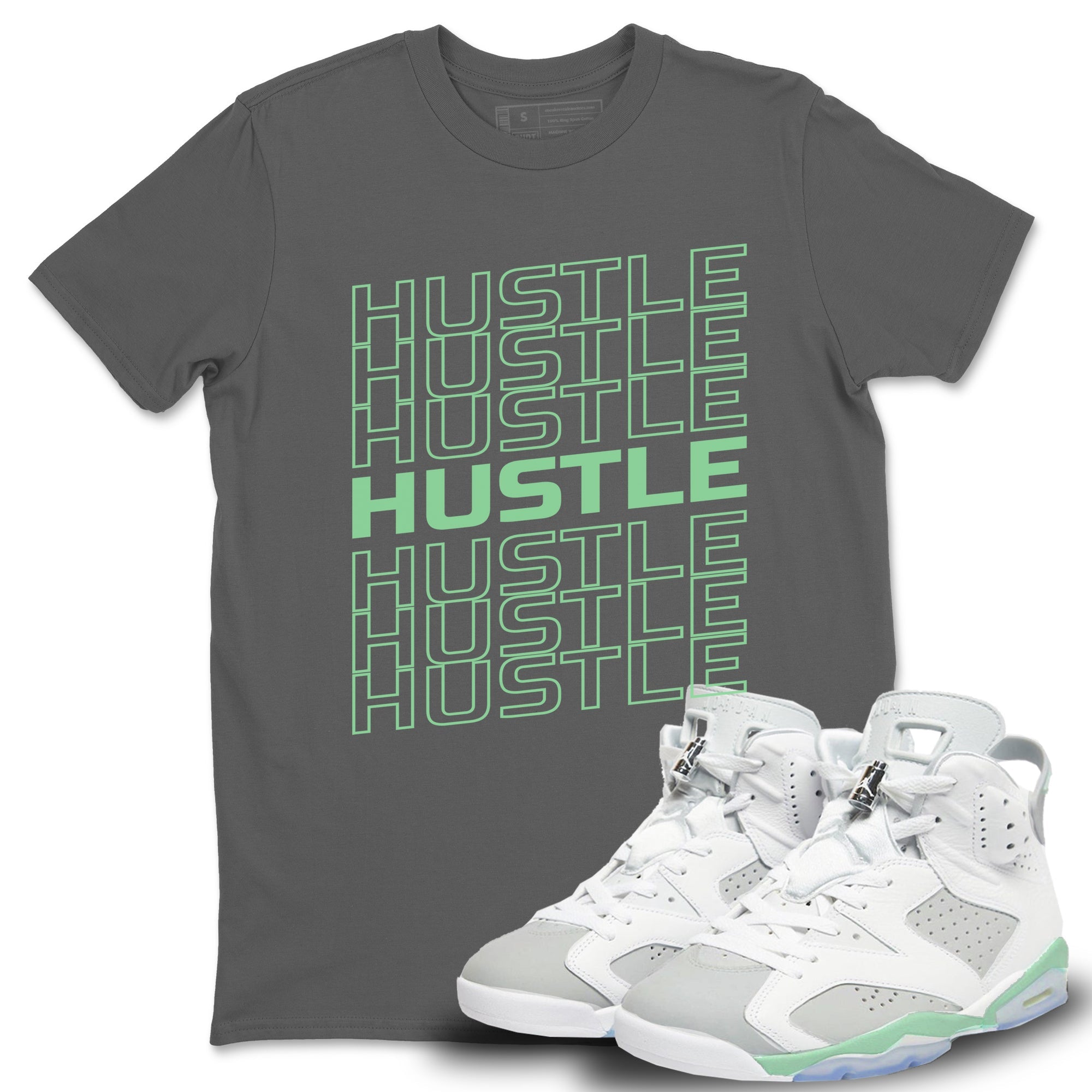 Hustle Typo Unisex Tops - Air Jordan 6 Mint Foam