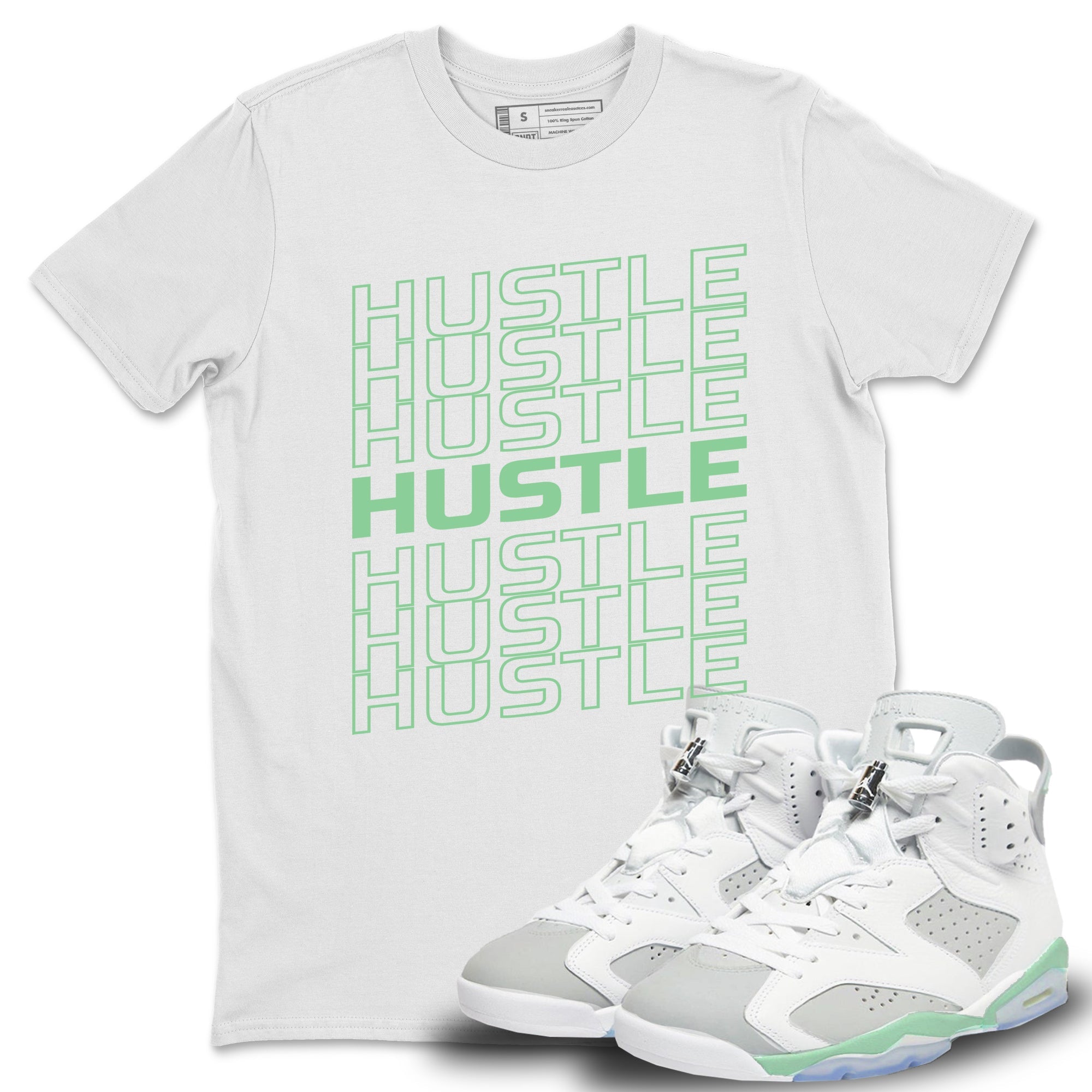 Hustle Typo Unisex Tops - Air Jordan 6 Mint Foam