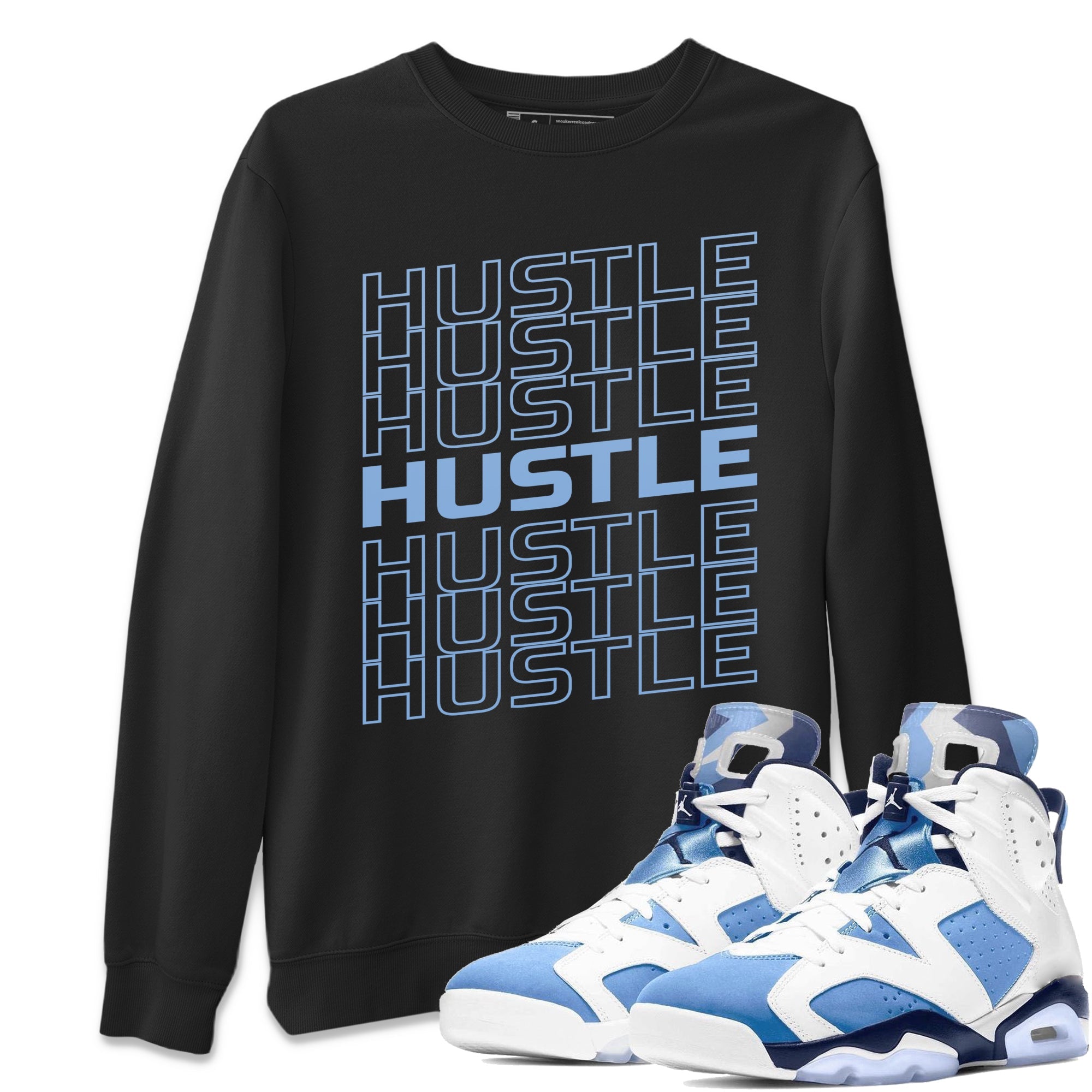 Hustle Typo Unisex Tops - Air Jordan 6 UNC