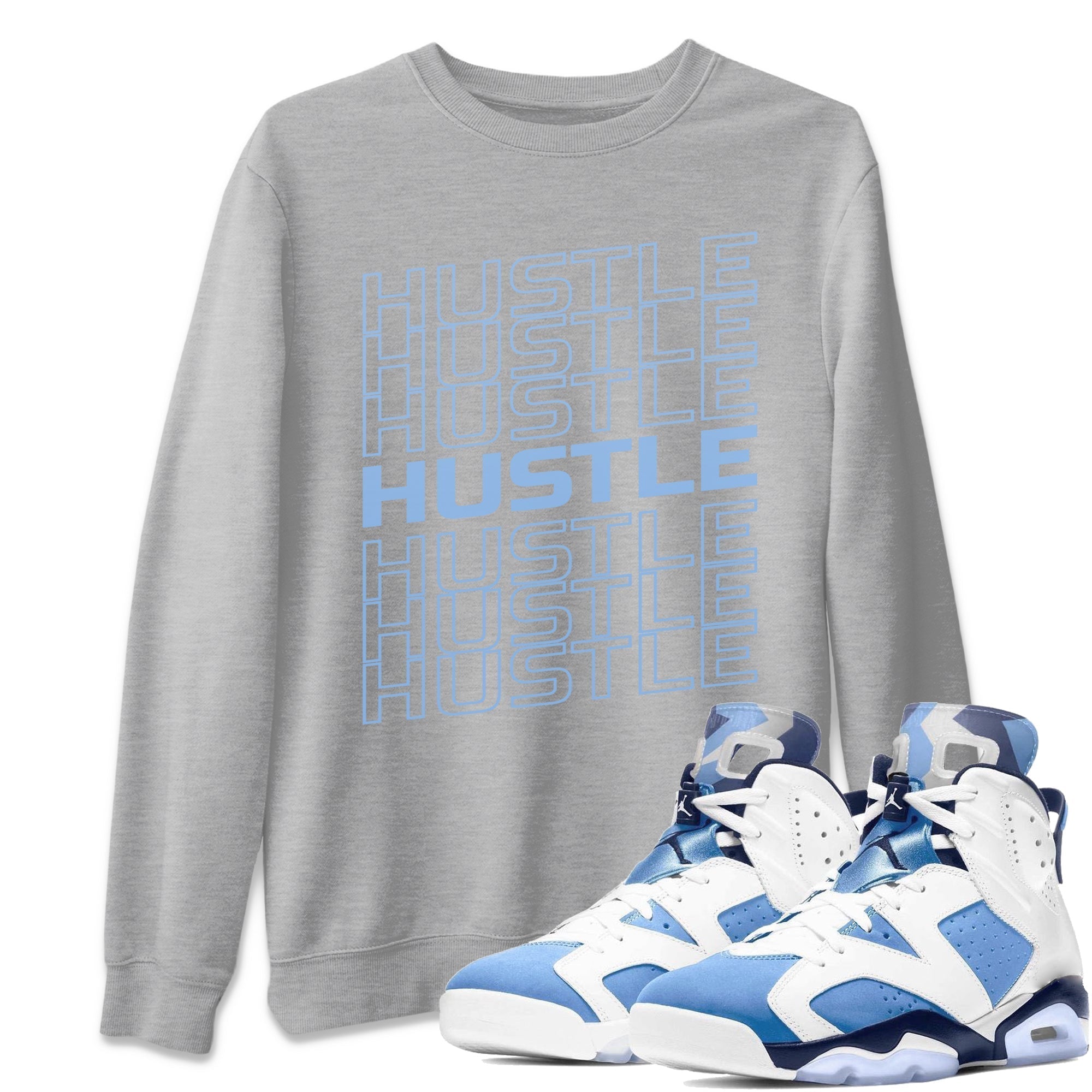 Hustle Typo Unisex Tops - Air Jordan 6 UNC