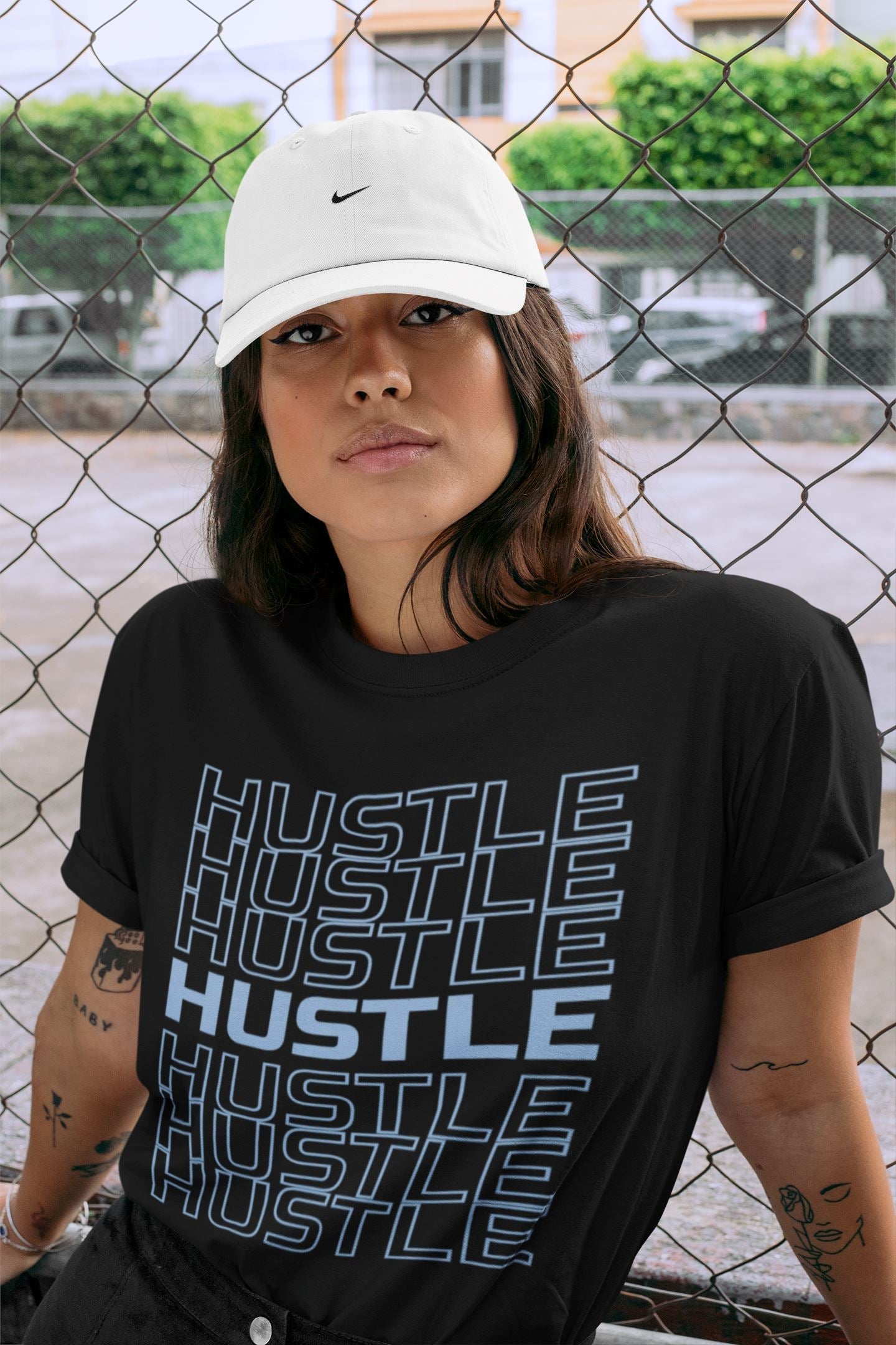 Hustle Typo Unisex Tops - Air Jordan 6 UNC