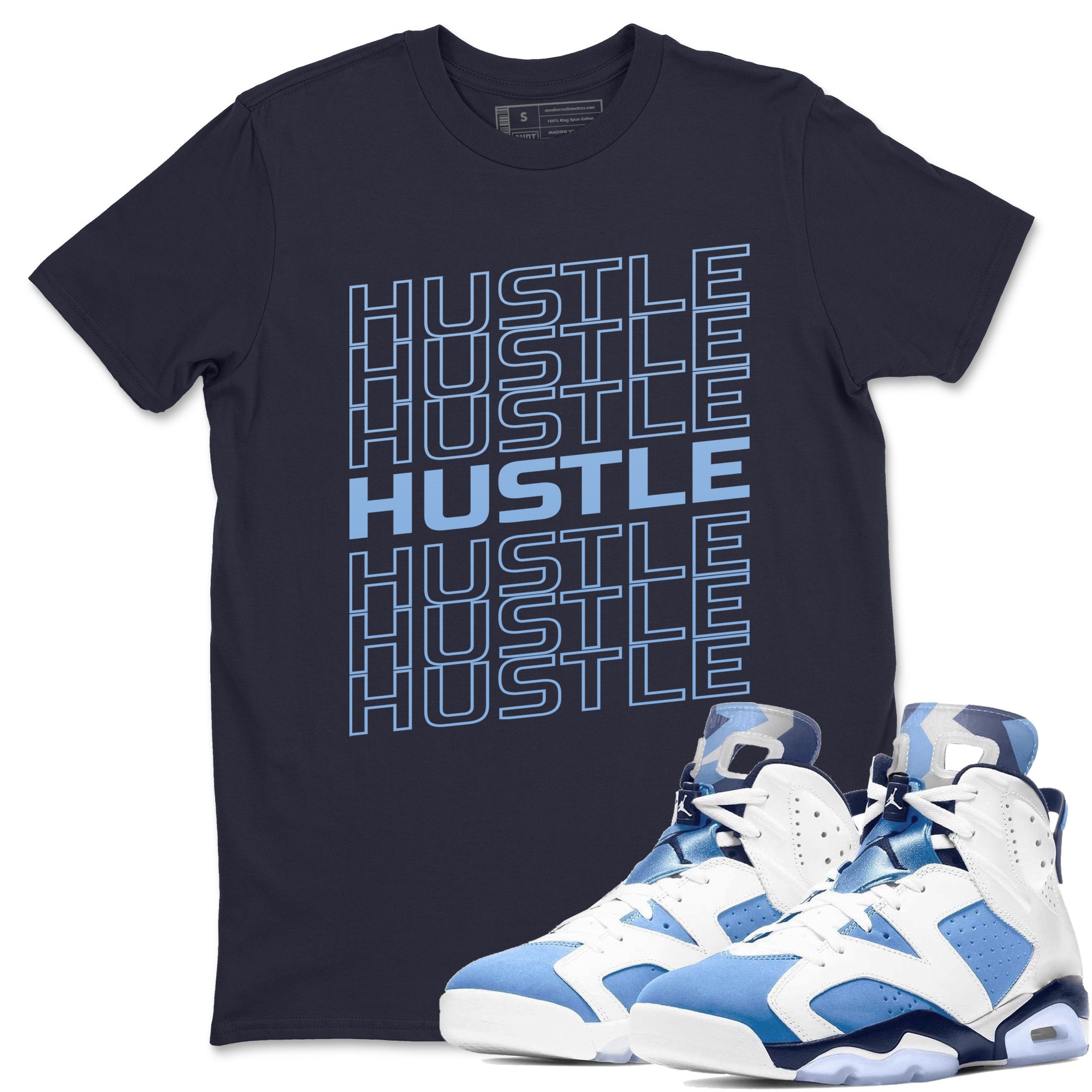 Hustle Typo Unisex Tops - Air Jordan 6 UNC