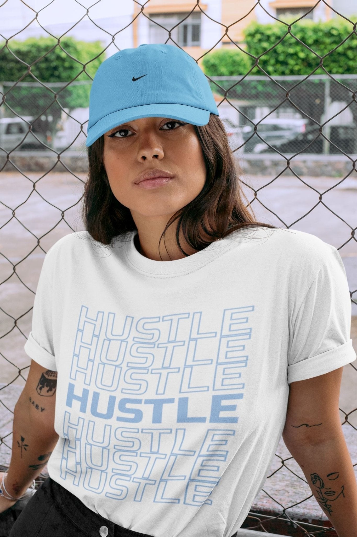 Hustle Typo Unisex Tops - Air Jordan 6 UNC