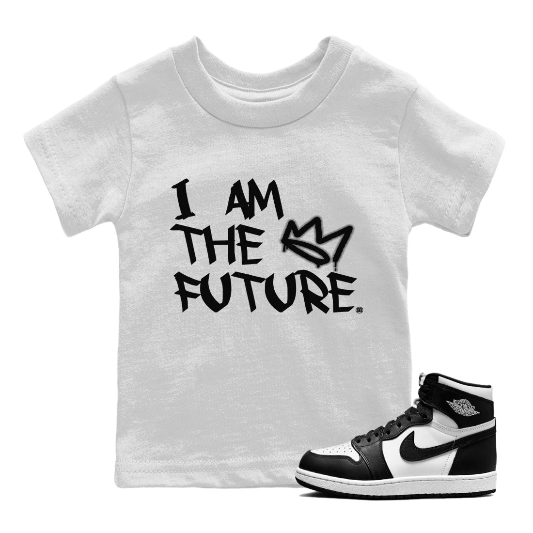 I Am The Future Kids Tops - Air Jordan 1 Black White