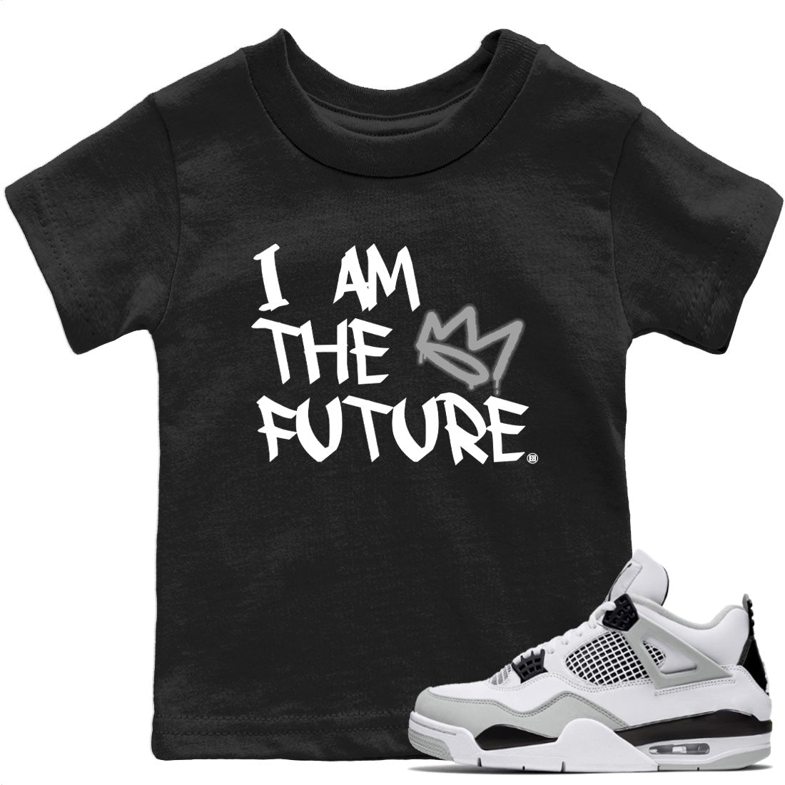 I Am The Future Kids Tops - Air Jordan 4 Military Black