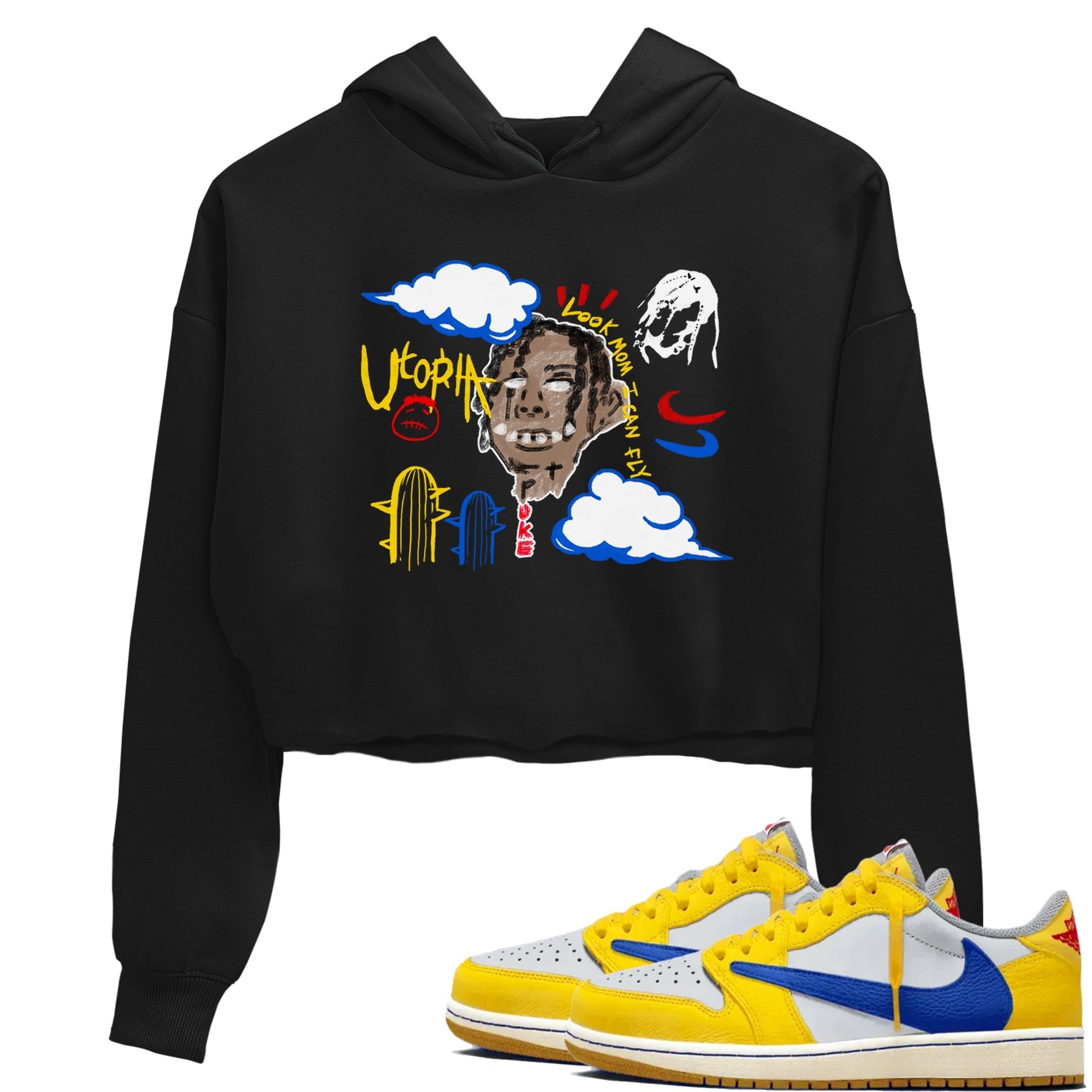 I Can Fly snkmatch Women's Top - Air Jordan 1 Travis Scott Canary