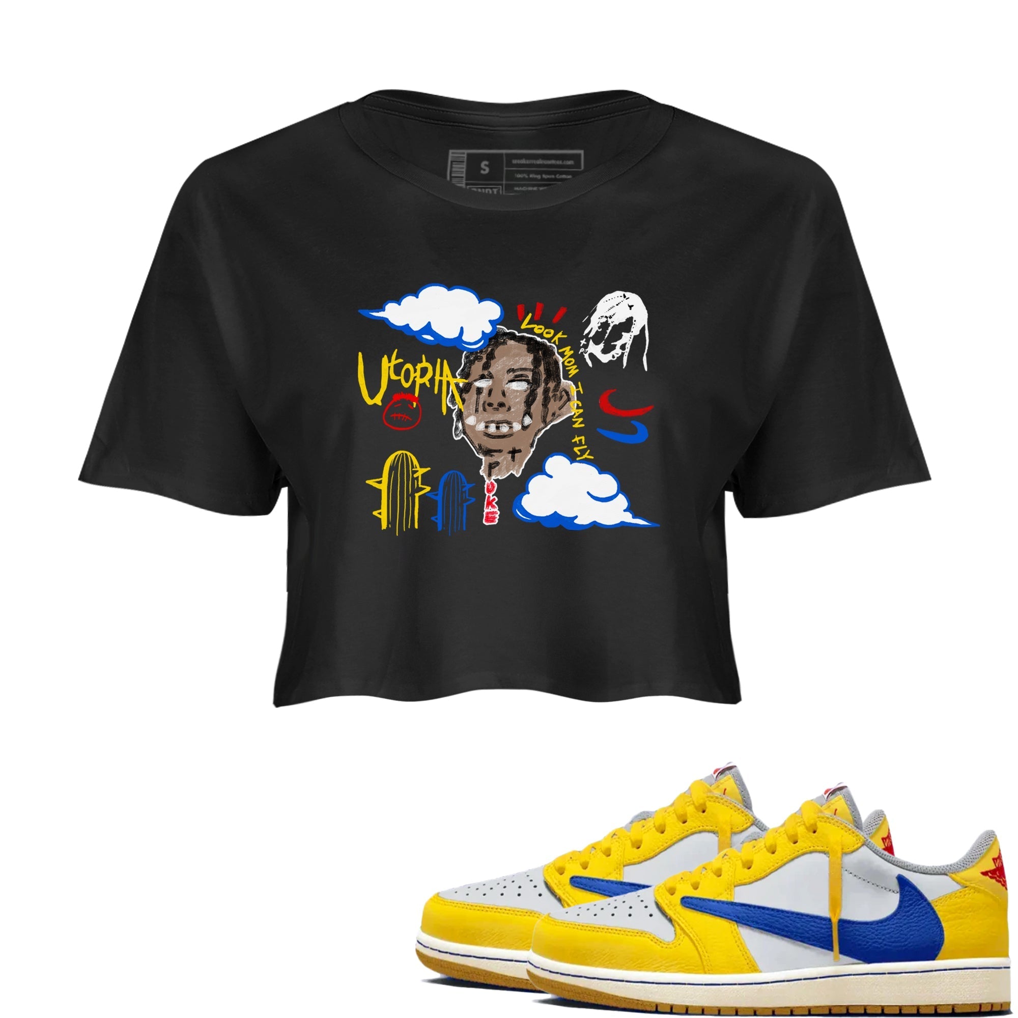 I Can Fly snkmatch Women's Top - Air Jordan 1 Travis Scott Canary