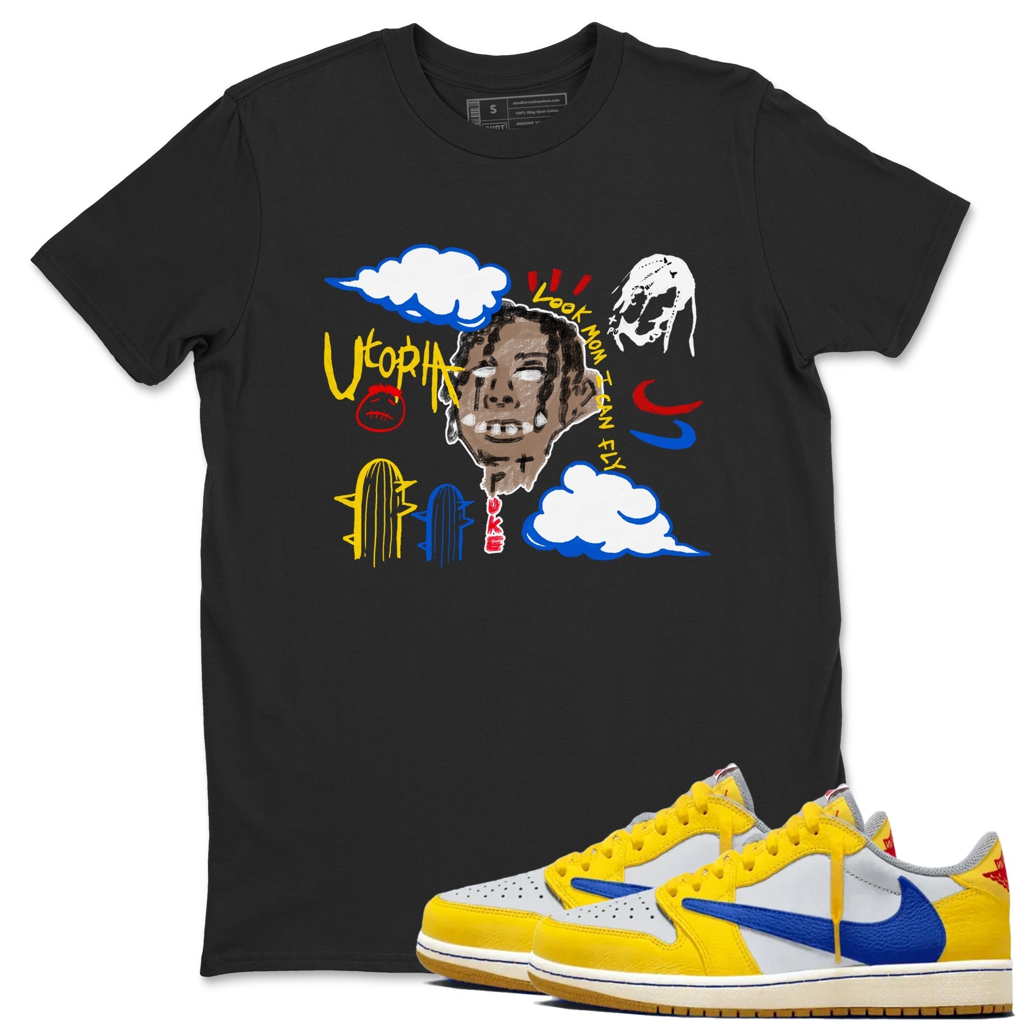 I Can Fly snkmatch Tees - Air Jordan 1 Travis Scott Canary