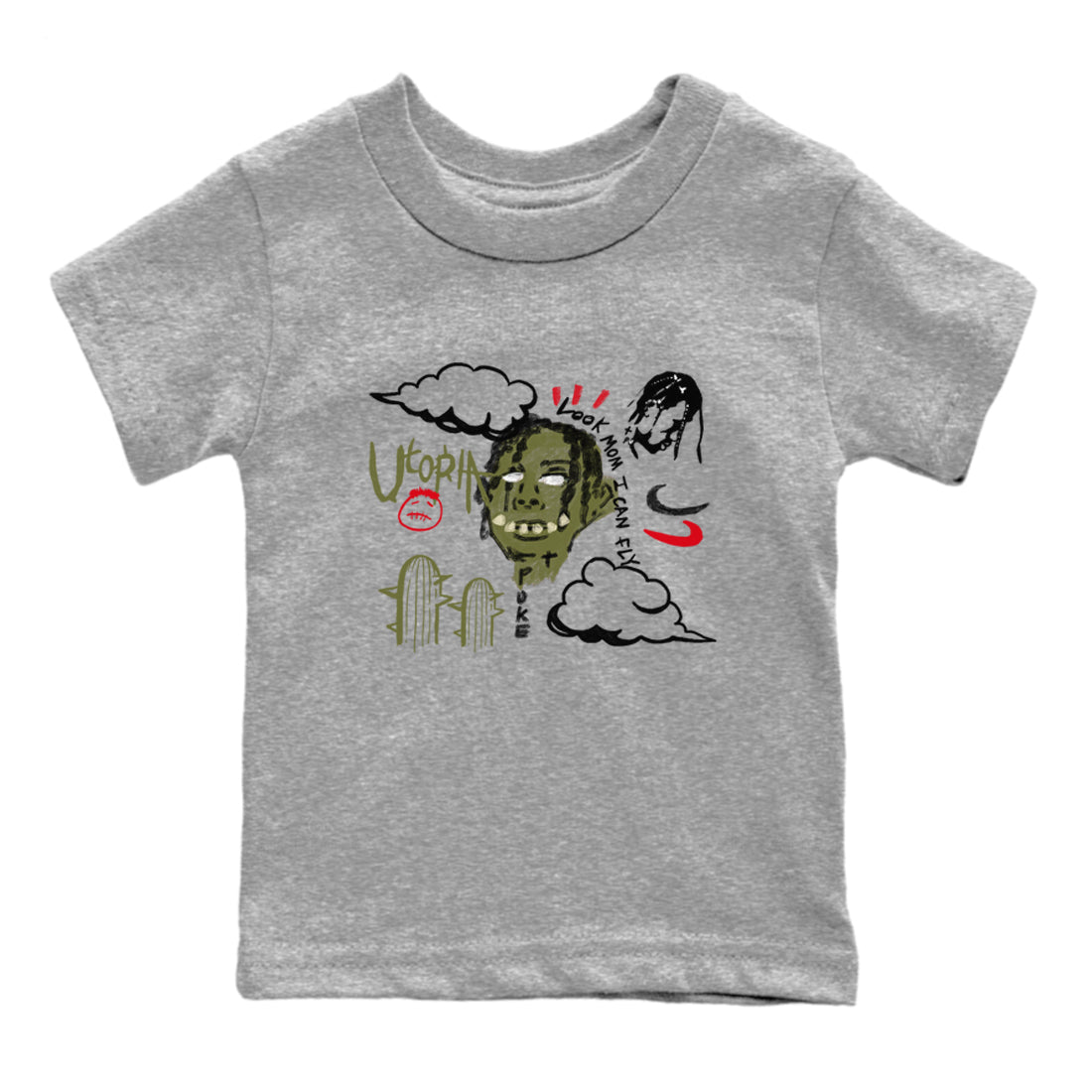 I Can Fly snkmatch Tees Kids - Air Jordan 1 Travis Scott Medium Olive